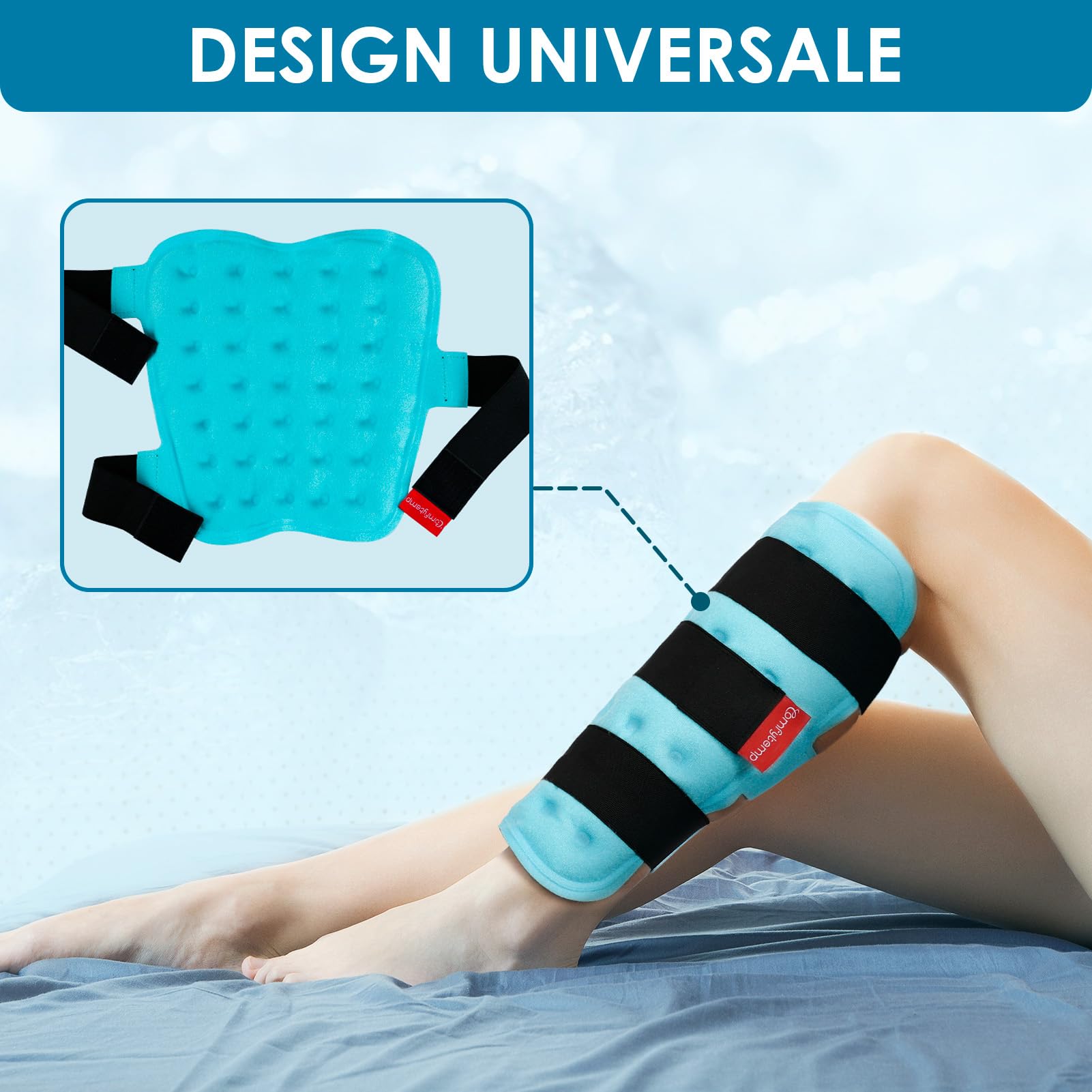 Comfytemp 2 Unità Impacchi di Ghiaccio Riutilizzabili per Polpacci, Ginocchia, Gambe, Braccia, Spalle, Collo e Gomiti, Impacchi Freddi e Caldi per Alleviare Dolori, Gonfiori e Tendiniti 30 x 30cm