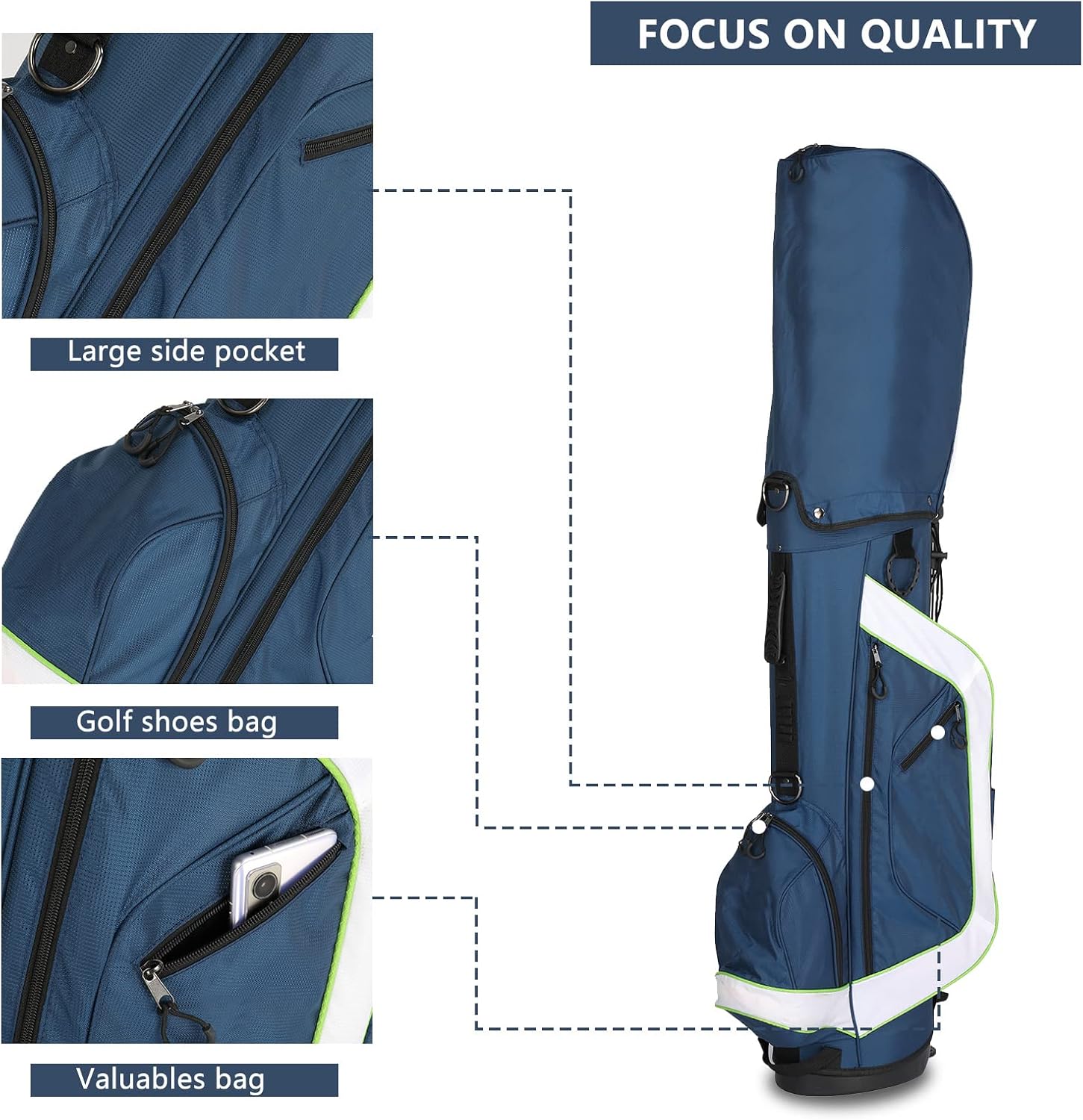 Ochine Golf Stand Bag Pitch and Putt Lightweight Stand/Carry Golf Bag Durable Golf Sunday Bag Golf Club Bag Ideal for Golf Course & Travel (Ship from USA)