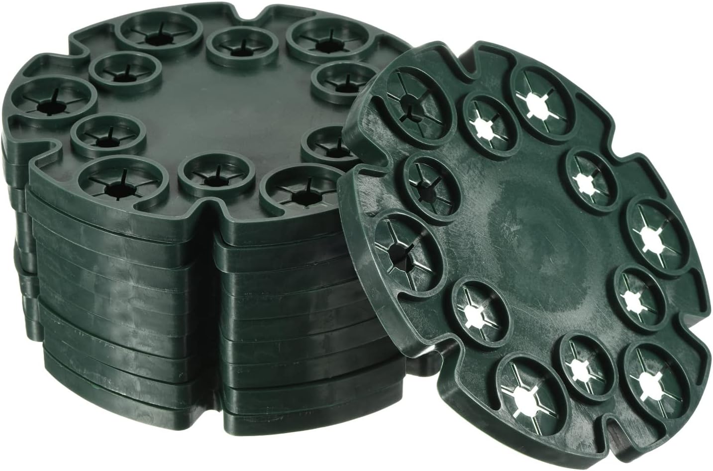 MECCANIXITY Bamboo Cane Holder 0.28" Inner Dia Plastic Plant Support Protection Stand Tray Caps for Garden Stakes Climbing Plants Green Pack of 10