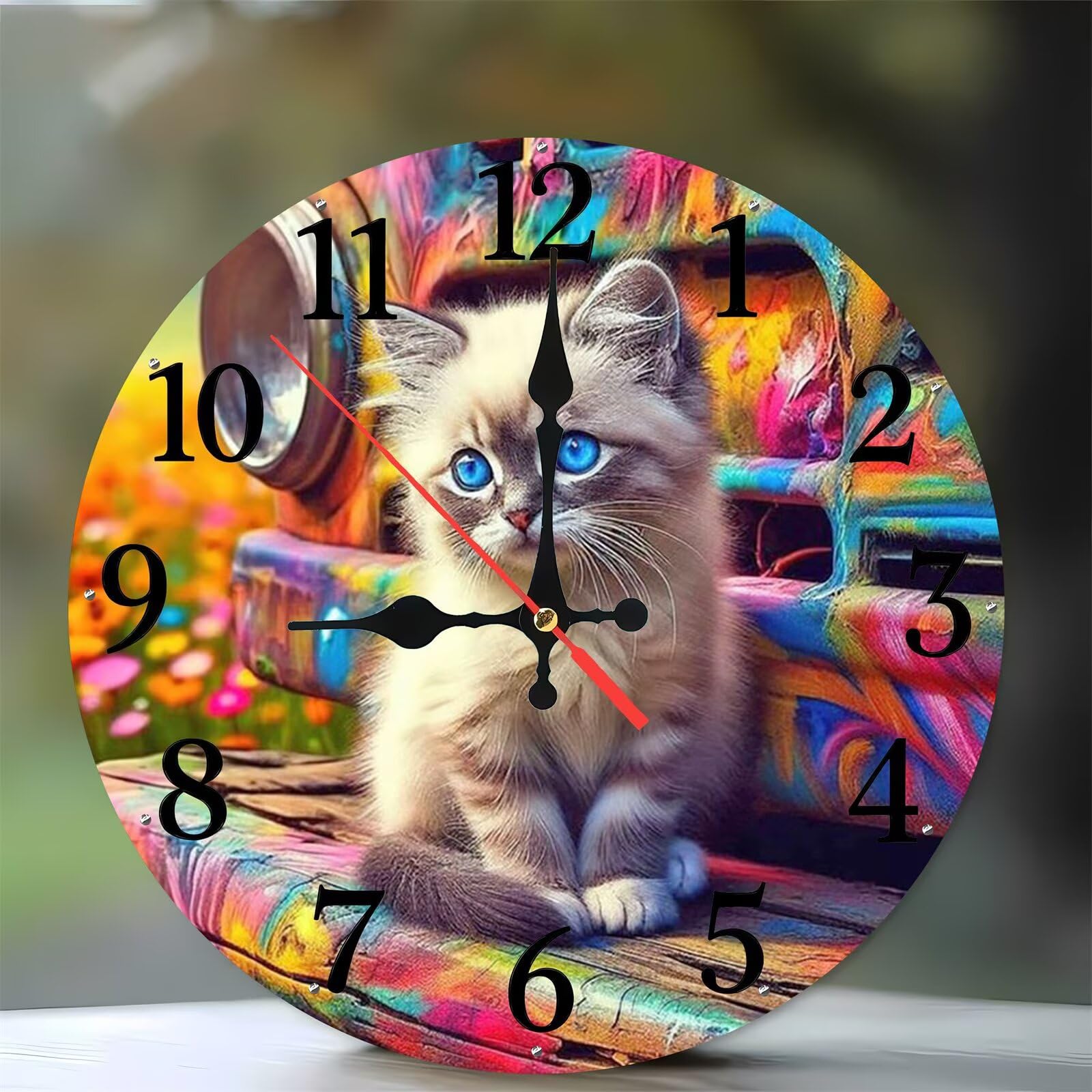 Horloge de cuisine motif chat animal pour une décoration chaleureuse