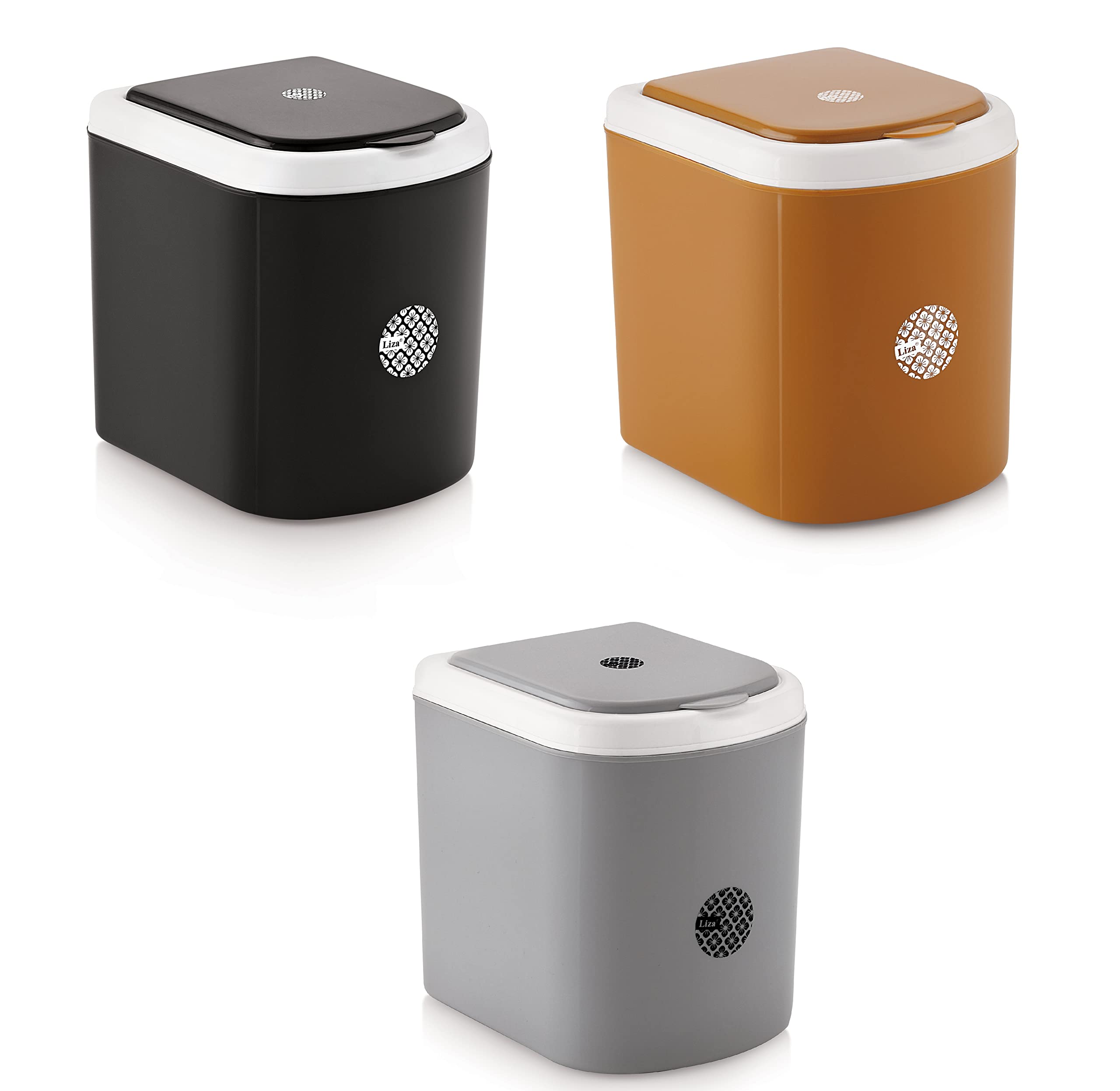 Nabhya Combo Of 3Pc Mini Waste Bin Disposal Dustbin for Car Office Desk and Home Use (Multicolour)-picture-11