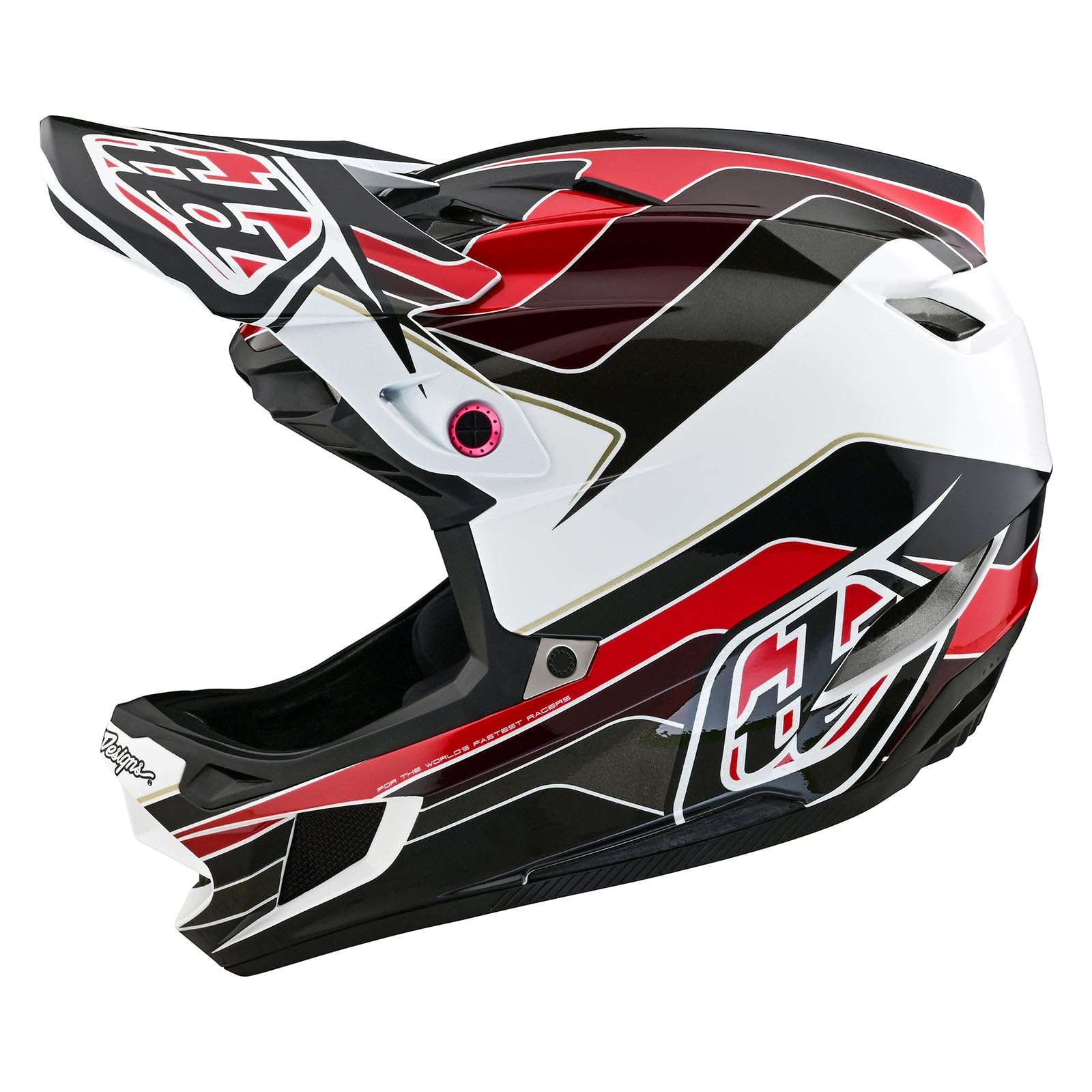 Troy Lee Designs D4 Polyacrylite Adult Mountain Bike Downhill BMX Helmet W/MIPS, Block Charcoal/Red, XX-Large