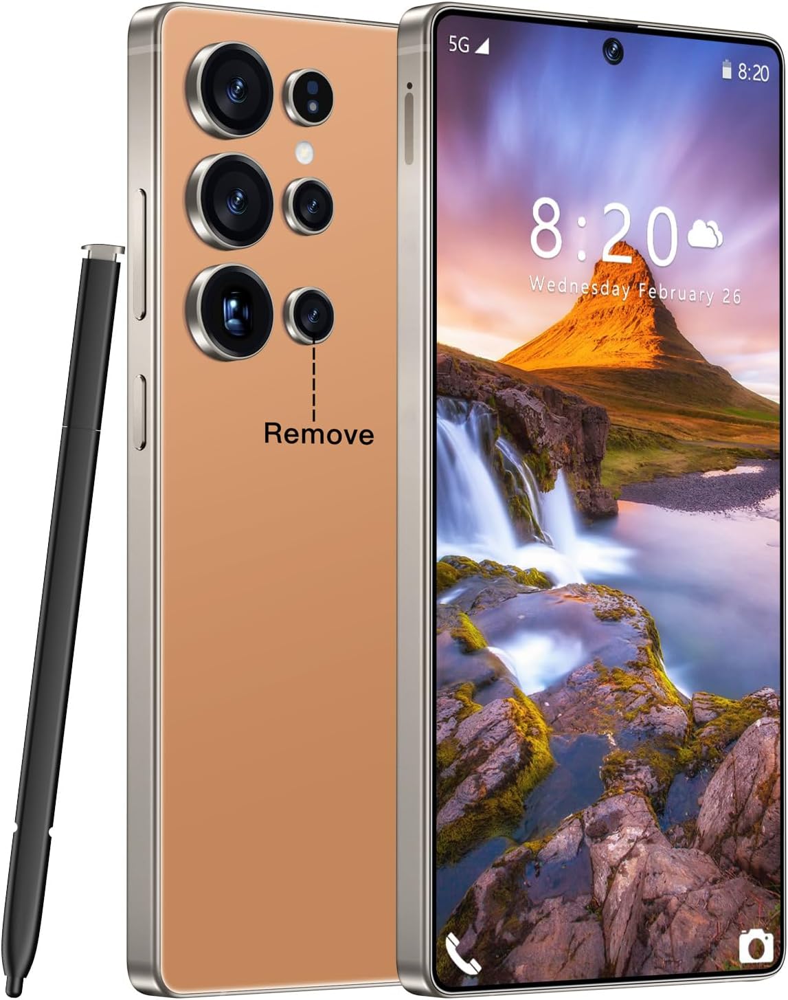- Fadnou S25 Ultra Unlocked Cell Phone, Built in Pen, Smartphone Battery 7000mAh, 6.99" HD Screen Unlocked Phones, 16+512GB 5G The Phone Android 14, Face ID/Fingerprint Lock/GPS (Orange)