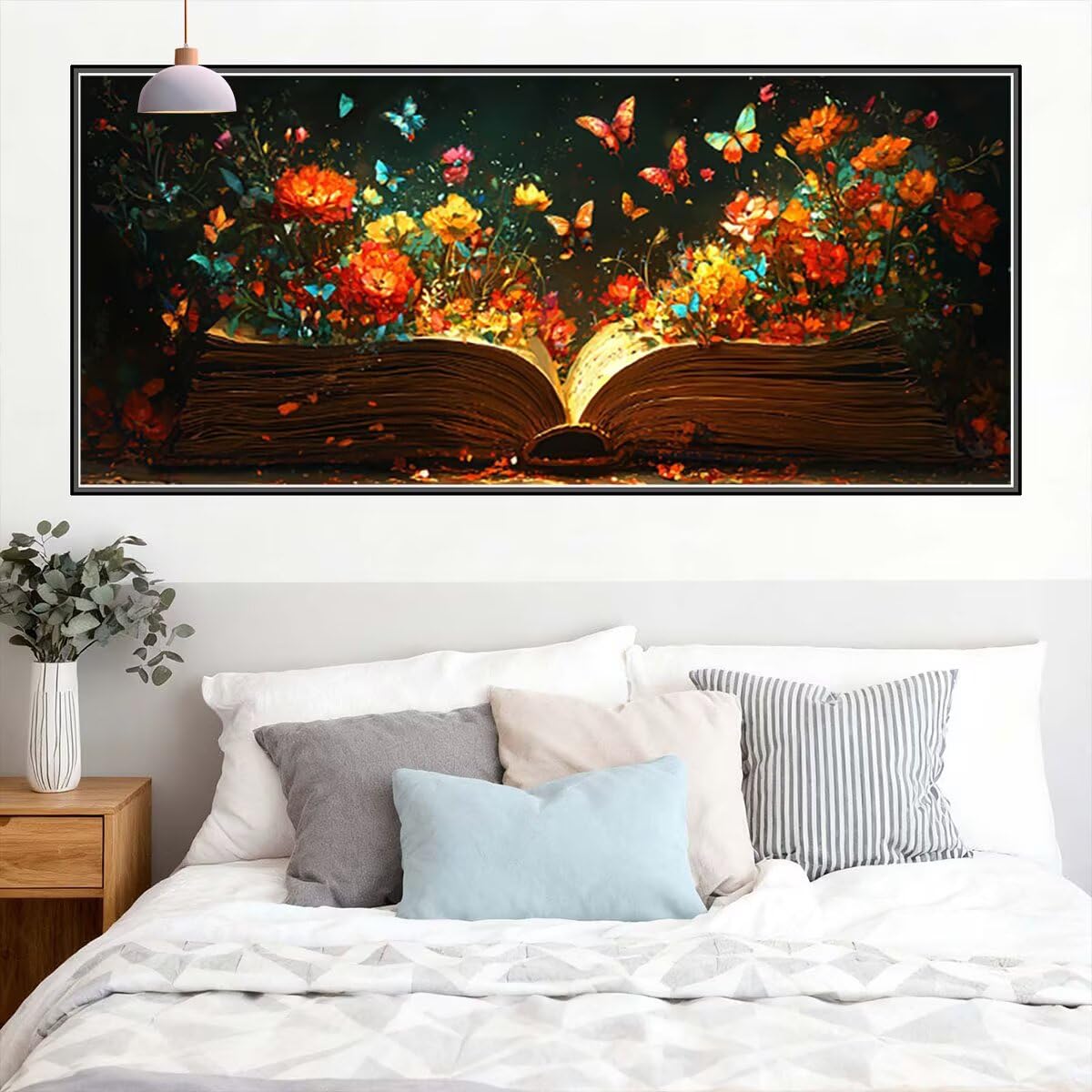 Książka do malowania diamentami, 5D diamentowa sztuka kryształowa sztuka motyl wzór, malowanie diamentowe duży rozmiar 230 x 90 cm, DIY diamentowe malowanie na Boże Narodzenie dekoracja ścienna