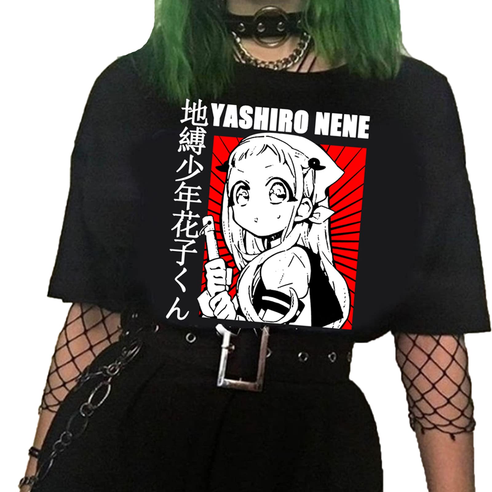 Hongwenstore Toilet Bound Hanako Kun T-Shirt Jibaku Shounen Nene Yashiro Casual Round Neck Short Sleeve T-Shirts for Men/Women/Teens