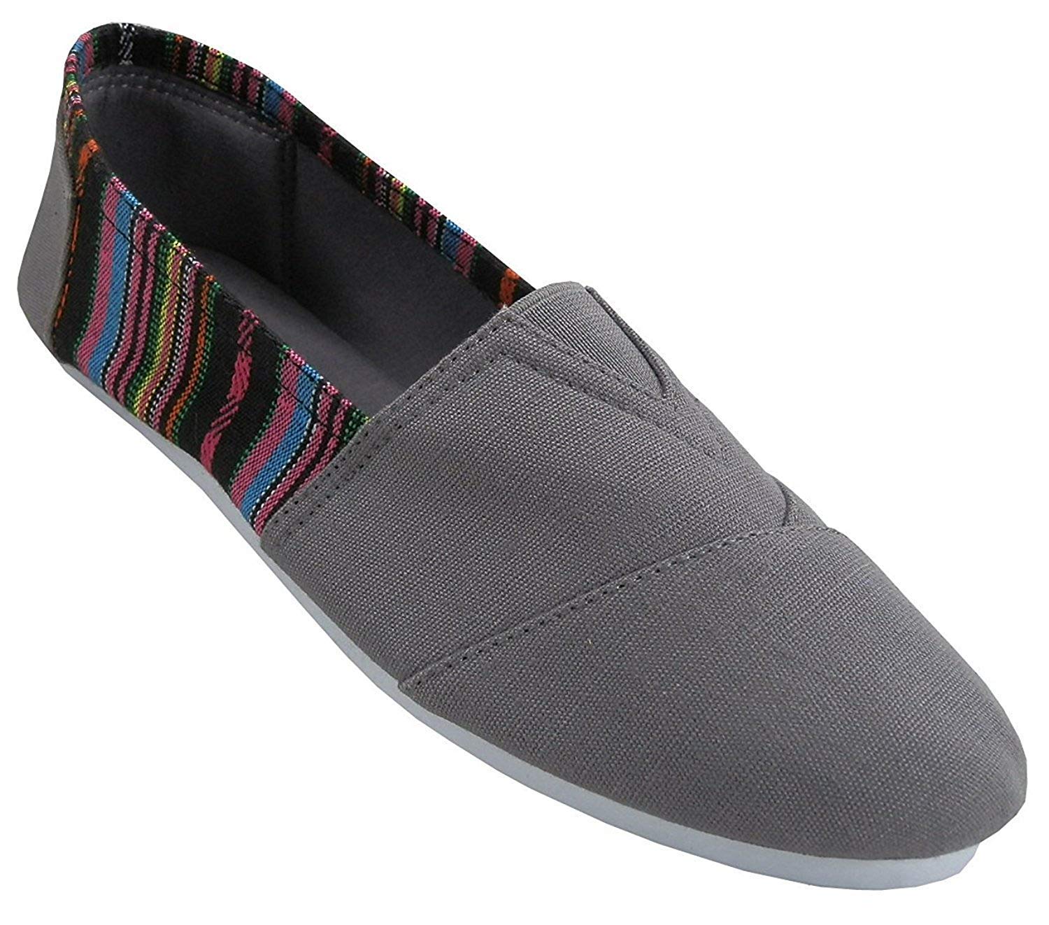 EasySteps Women's Canvas Slip-On Shoes With Padded Insole (7 B(M) US, Grey)