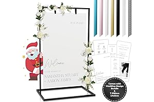 Black Wedding Aisle Sign Stand - Heavy Duty, Multi-Purpose Sign Holder with...