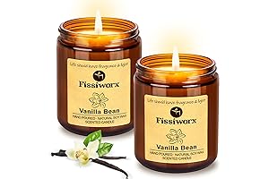 Vanilla Scented Candle Set 2 Pack: Home Fragrance, Odor Eliminating, Stress Relief,...