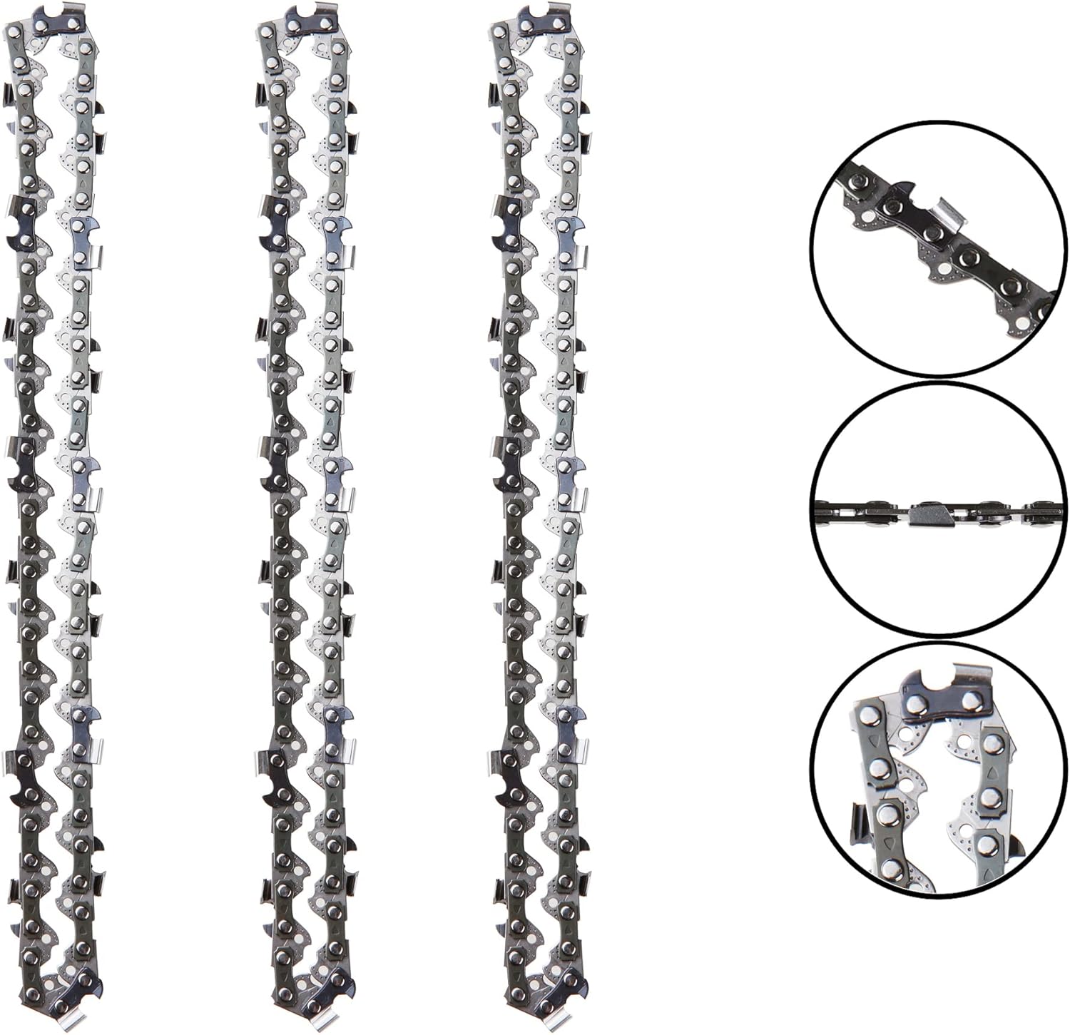 Morocca 3 Pack 8" Replacement Chainsaw Saw Chain for DeWalt DCPS620 DCPS620B DCPS620M1 20V MAX XR Li-Ion Pole Saw Pole Saw 34DL 043…