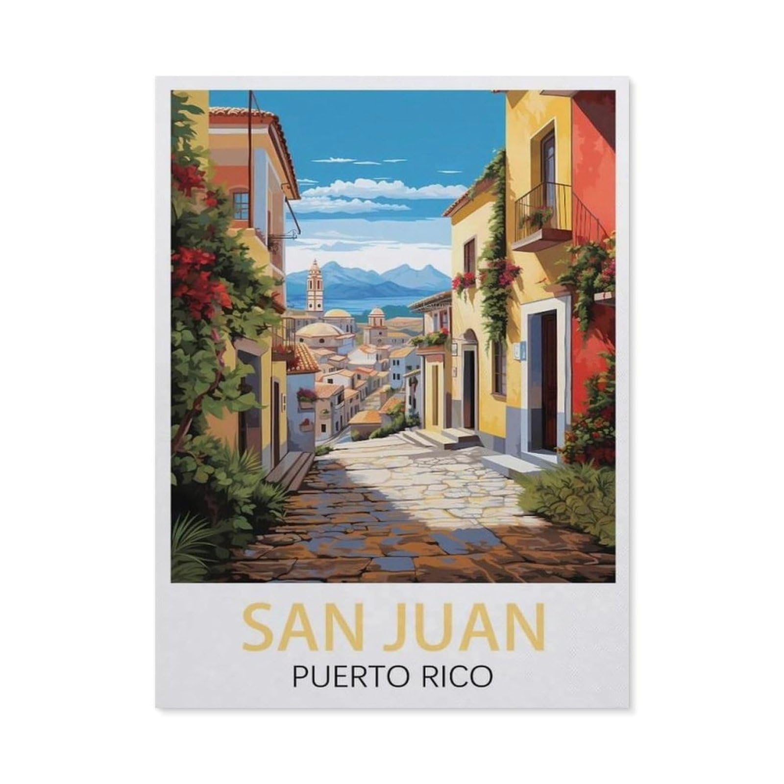Metal Tin Sign，San Juan Puerto Rico Street(30x40cm）
