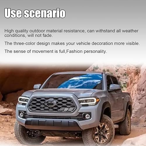 Miniatura 7 de Emblema de rejilla tricolor, duradero, ajuste universal, accesorios de automóvil compatibles con Tacoma 4Runner Tundra Sequoia Rav4 Highlander
