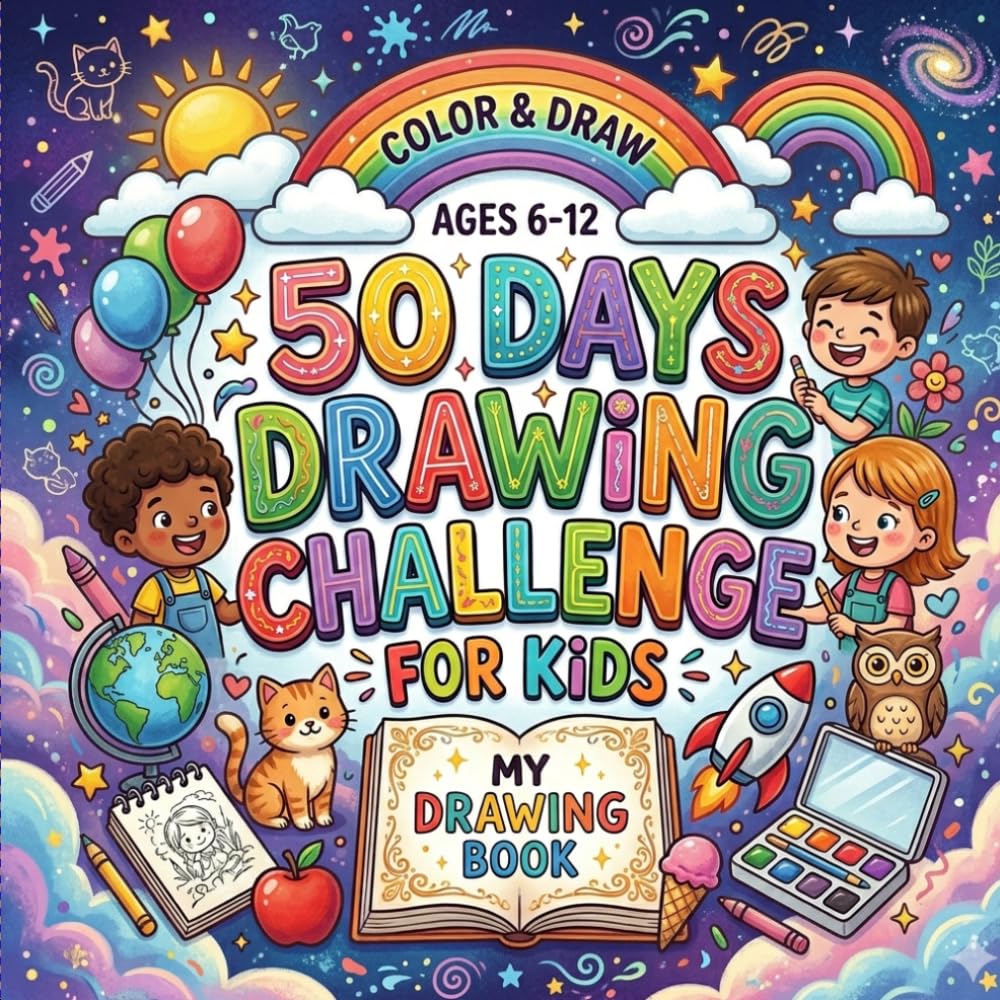 50 Days Drawing Challenge for Kids: A Fun and Creative Journal for Mindfulness, Relaxation, and Imagination