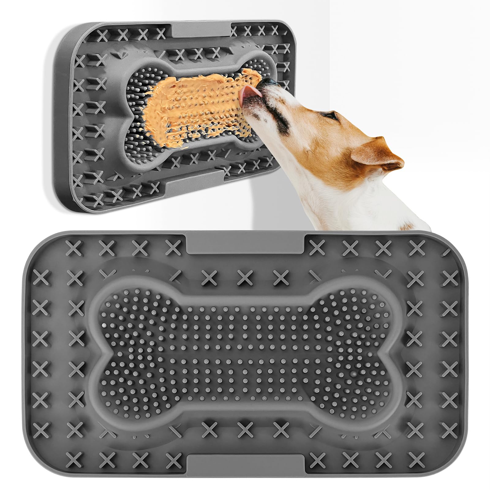 PWTAA Dog Licking Mat Peanut Butter Dogs Cats Slow Feeder Mat Anxiety Relief Kitten Puppy Slowly