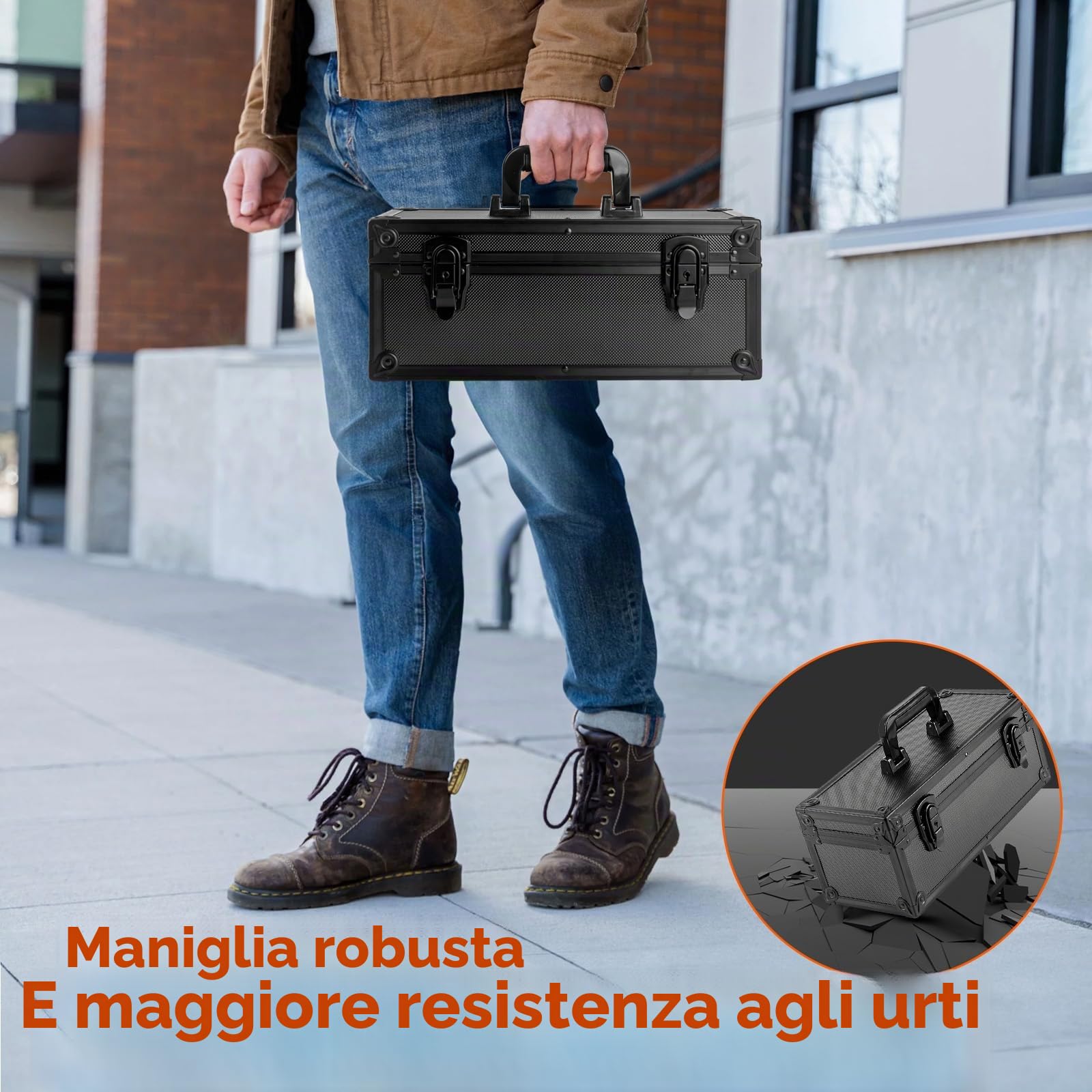 Scatola Porta Top Loader, Valigetta Carte Gradate con Lucchetti a Chiave, Trading Card Holder Box per 300+ Top Loaders, 76 One Touch (35pt), 48 PSA/GMA, 43 CSG, 41 SGC, 36 HGA