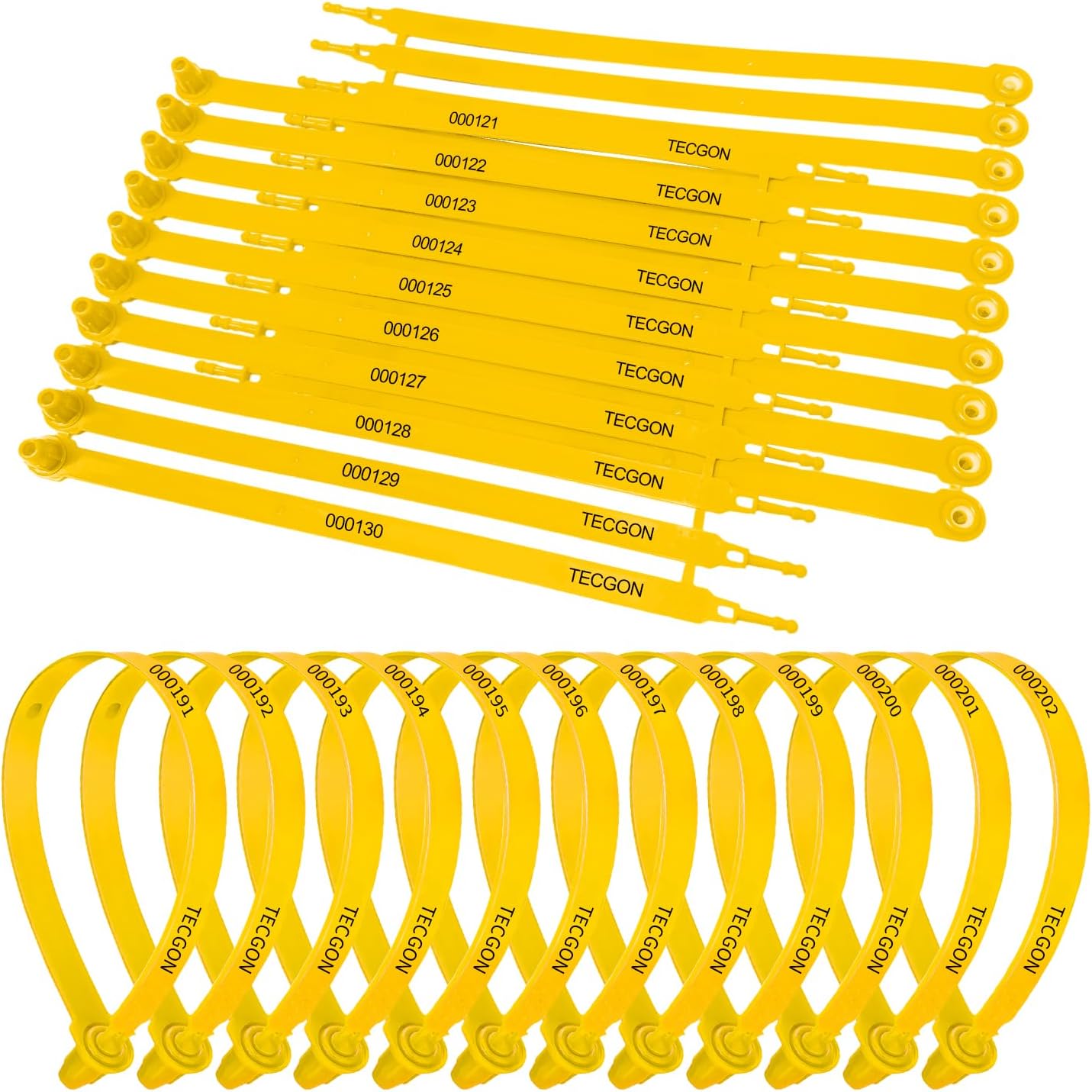 1000 Pack Plastic Tamper Seals Fire Extinguisher Tags Security Tags Seals Safety Numbered Zip Ties Labels Safety Disposable Self Locking Signage 9.84 inch Length