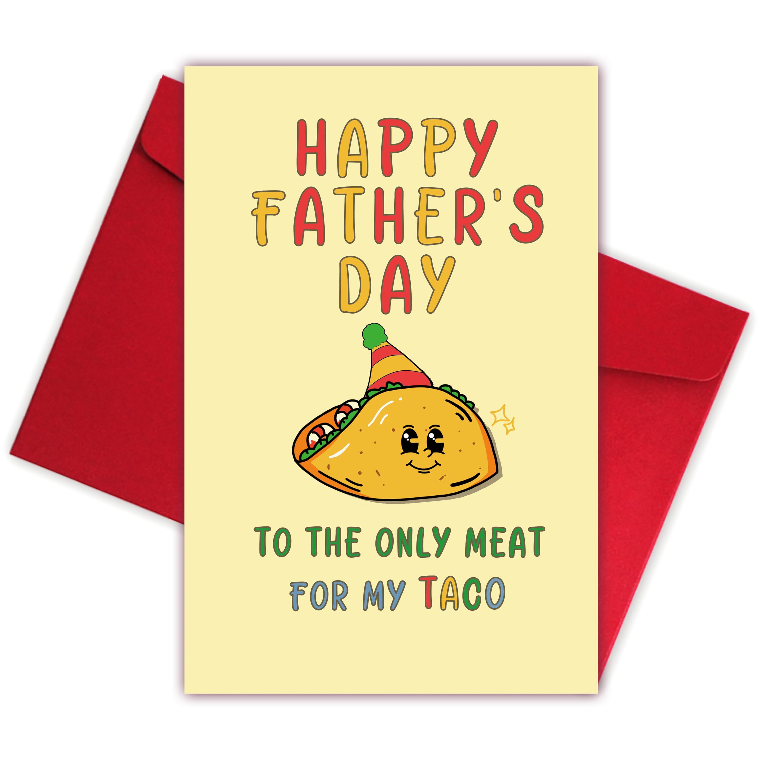 Bewoow Funny Fathers Day Card - Taco Fathers Day Card for Dad