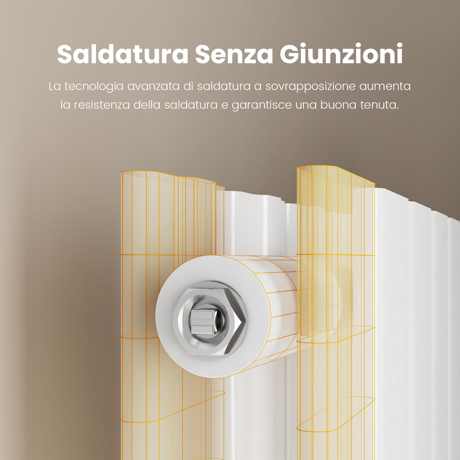 EMKE Radiatore Design Verticale, 160 x 30 cm, Radiatore Piatto da Parete in Acciaio, Doppio Pannello, Attacco Centrale, Bianco, 889W (valvole incluse)
