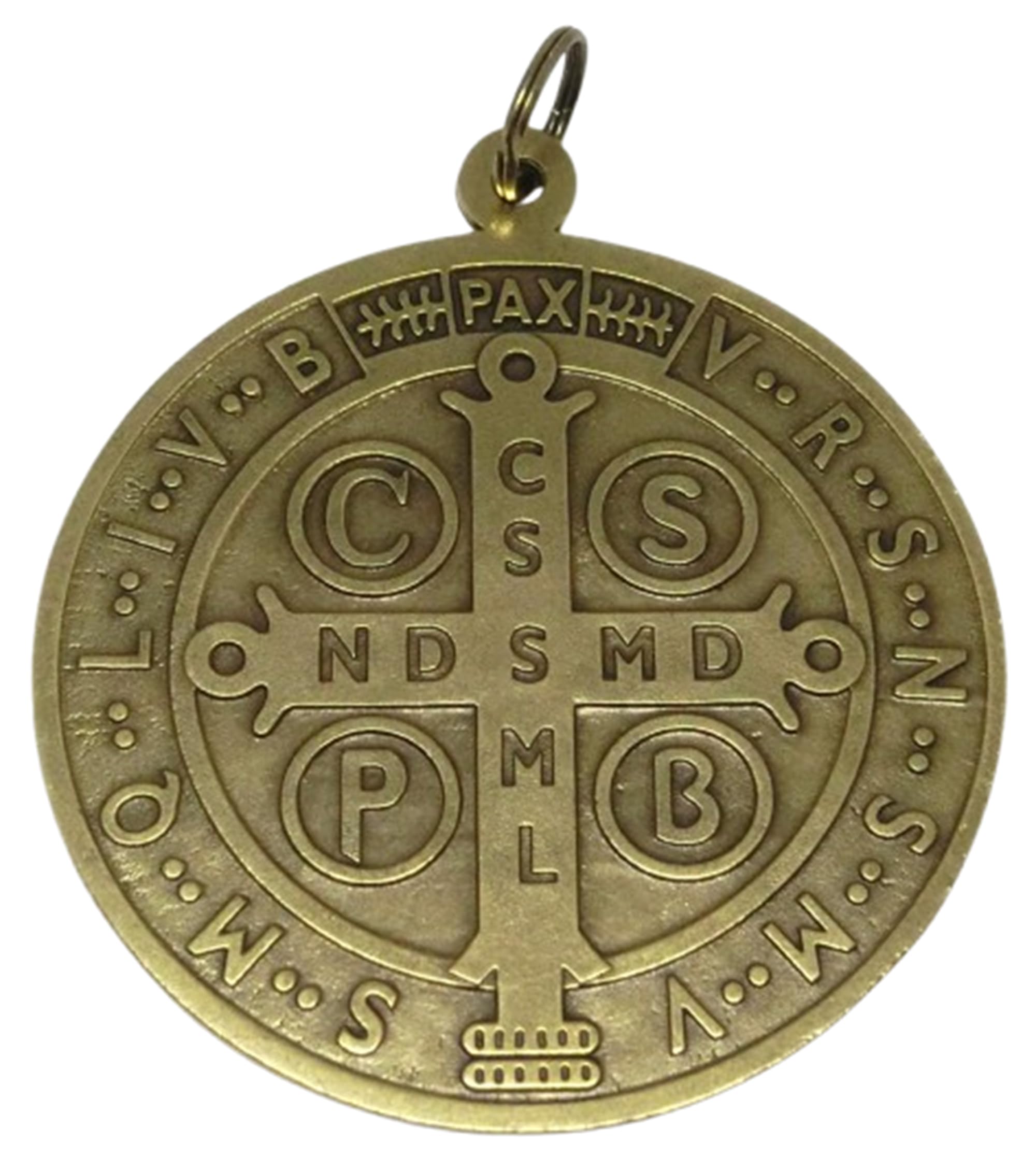 GTBITALY Medalla de cruz de San Benito de latón envejecido, tamaño 10 cm, para exorcistas, exorcistas, exorcismos, sacerdotes, iglesias, 60.400.40