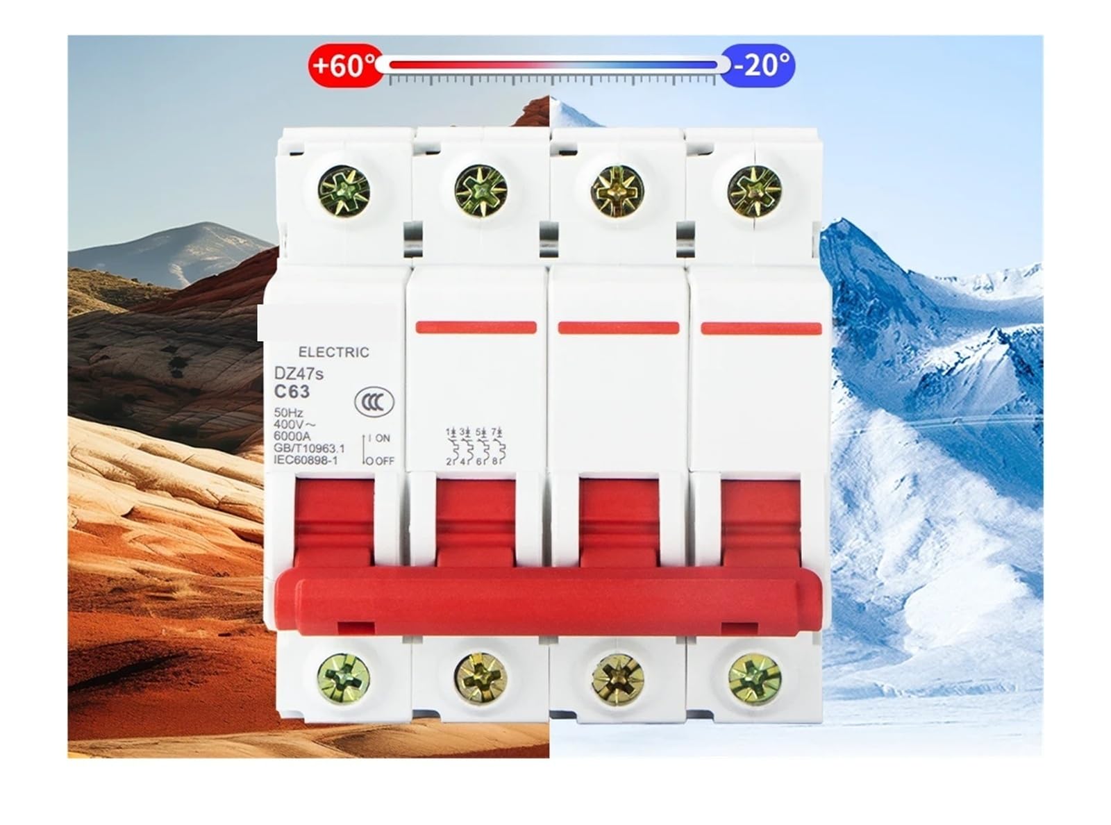 Wyłącznik automatyczny 1P/2P 6A 10A 16A 20A 25A 32A 40A 50A 63A 230V/400V przełącznik do montażu na szynie