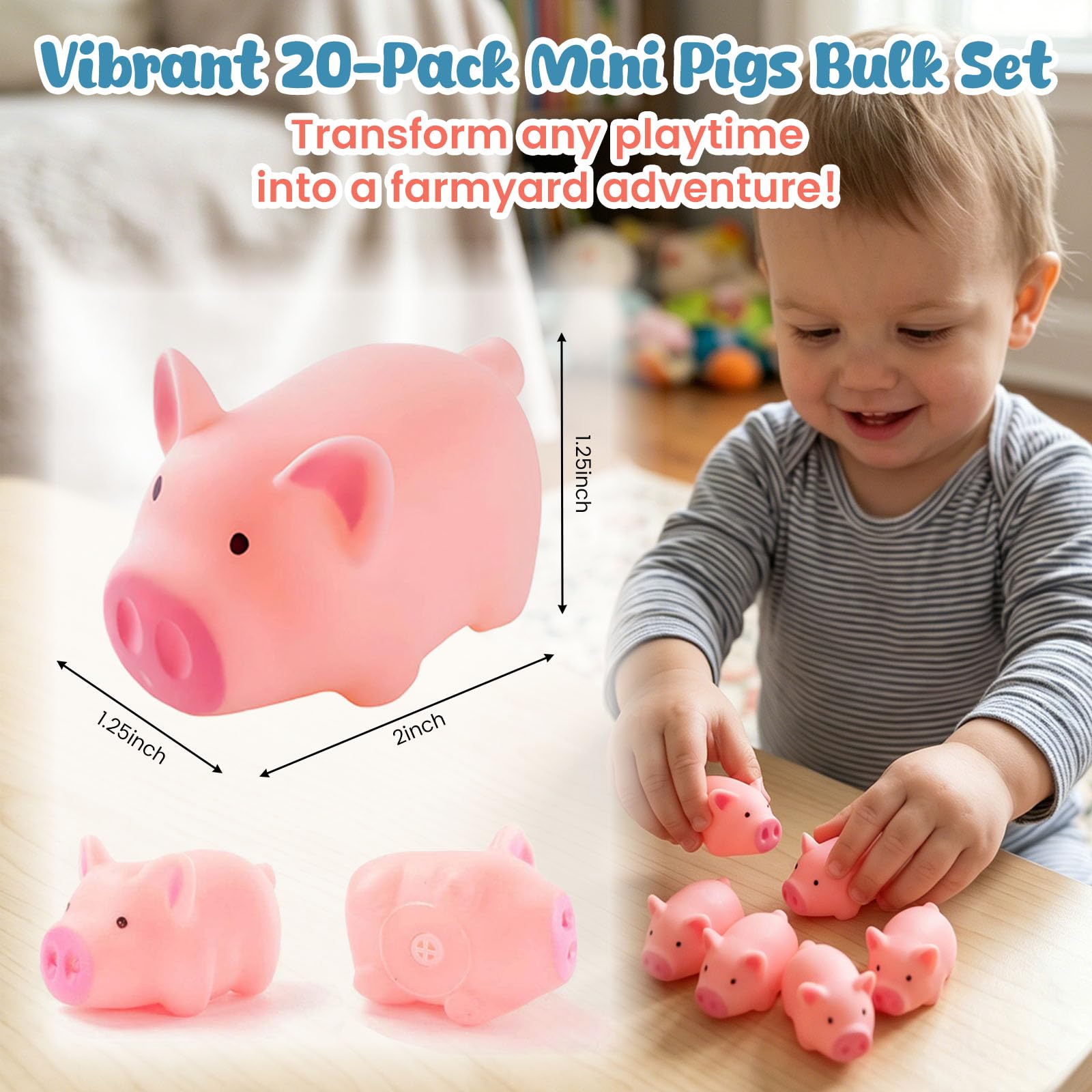 Amazon.com : HAKACC 20 PCS Mini Squeezable Pig Bath Toys, Pink