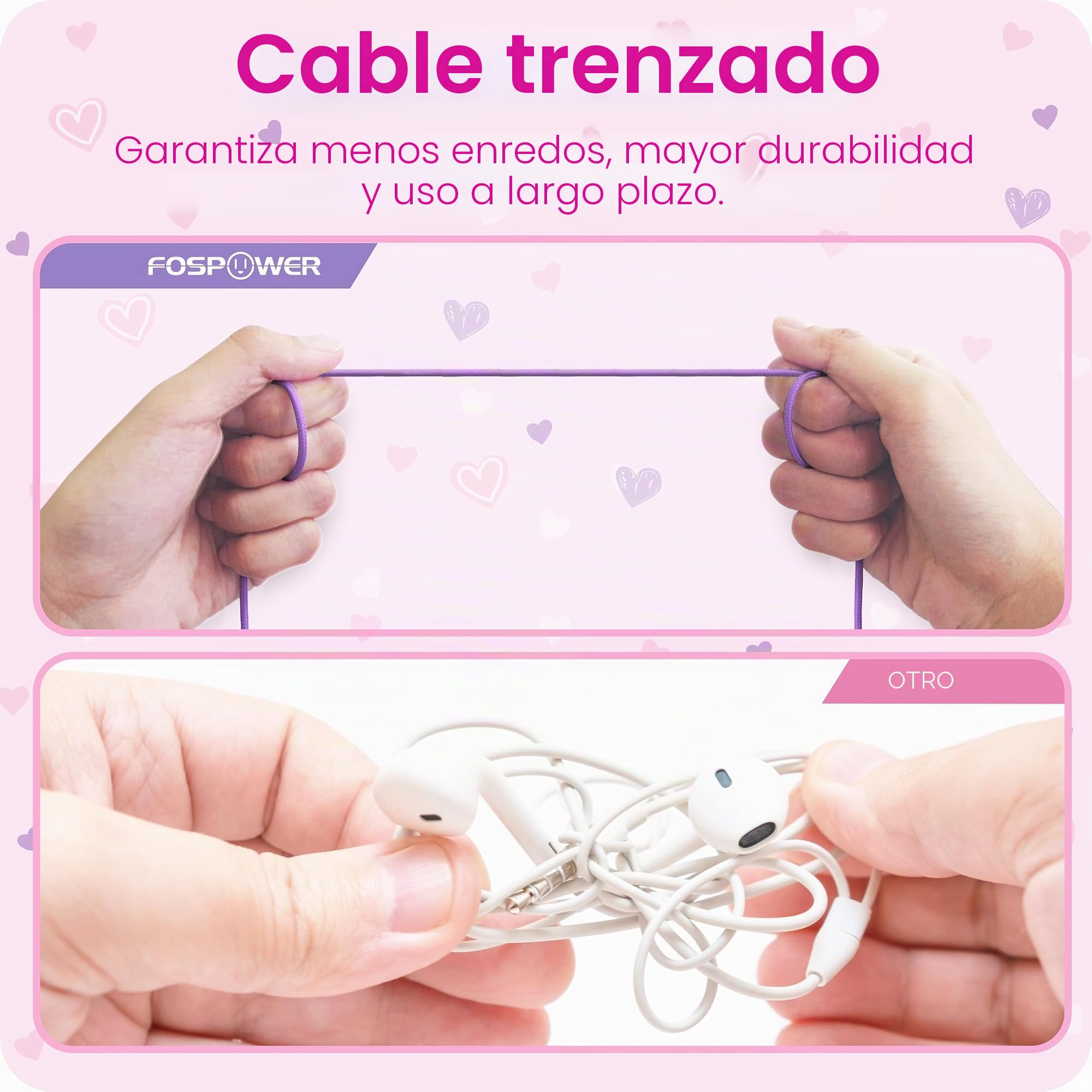 FosPower Auriculares para Niños con Orejas de Gato LED, Límite de Volumen Seguro 85dB, Casco con Cable de 3,5mm Auriculares Infantiles para iPad, Tablet, Escuela, Viaje, Rosa Bebé/Lavanda