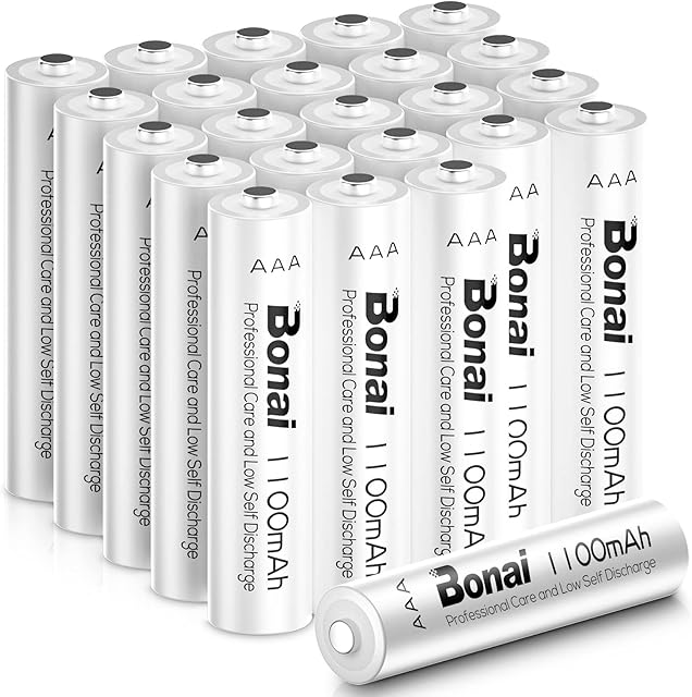 BONAI NI-MH AAA Rechargeable Batteries High Capacity 1100mah,1200 Cycles Recharge AAA Batteries,Pack of 24