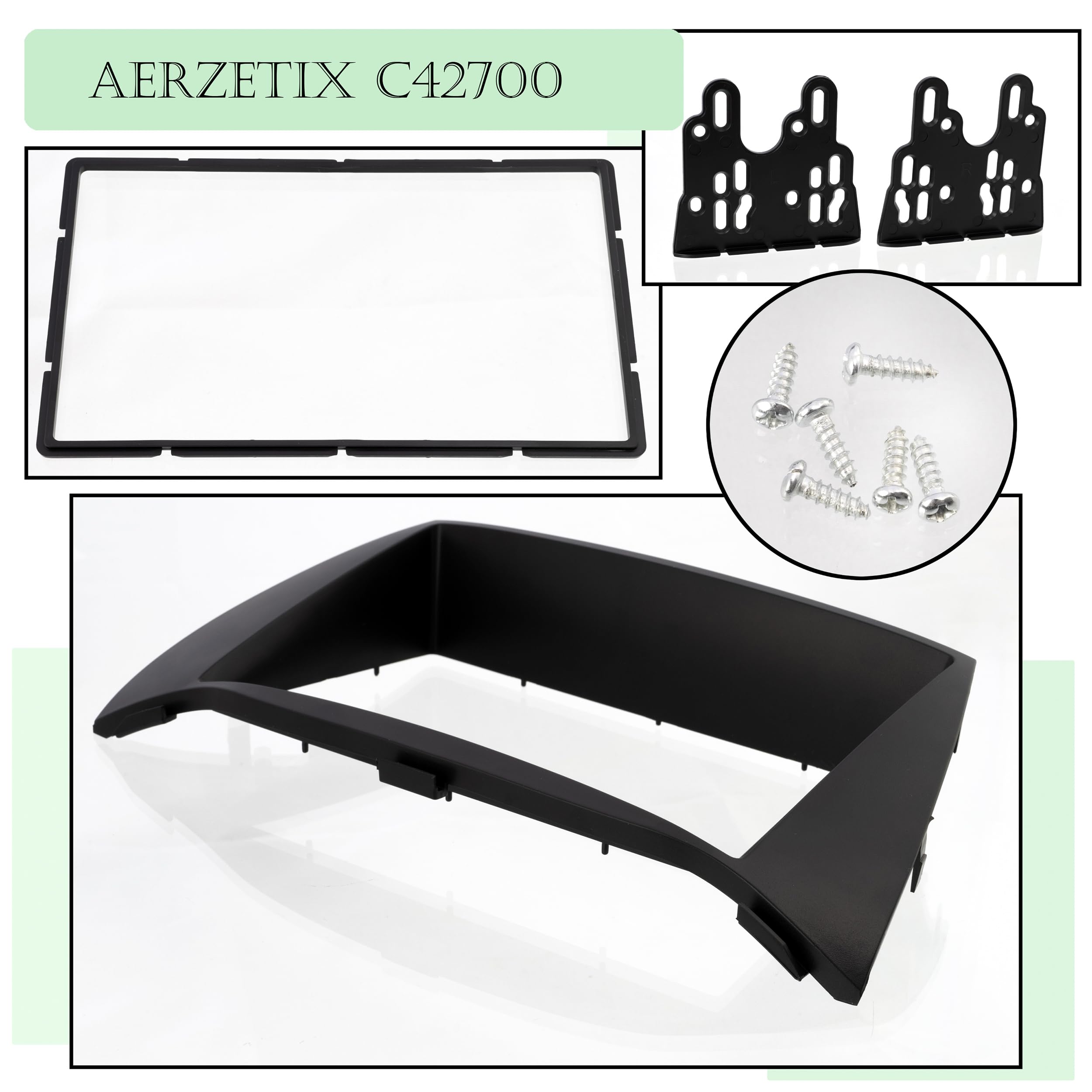 AERZETIX - C42700 - Mascherina telaio adattatore 2 DIN per autoradio - in plastica - compatibile con Hyundai ix35 2010-2015