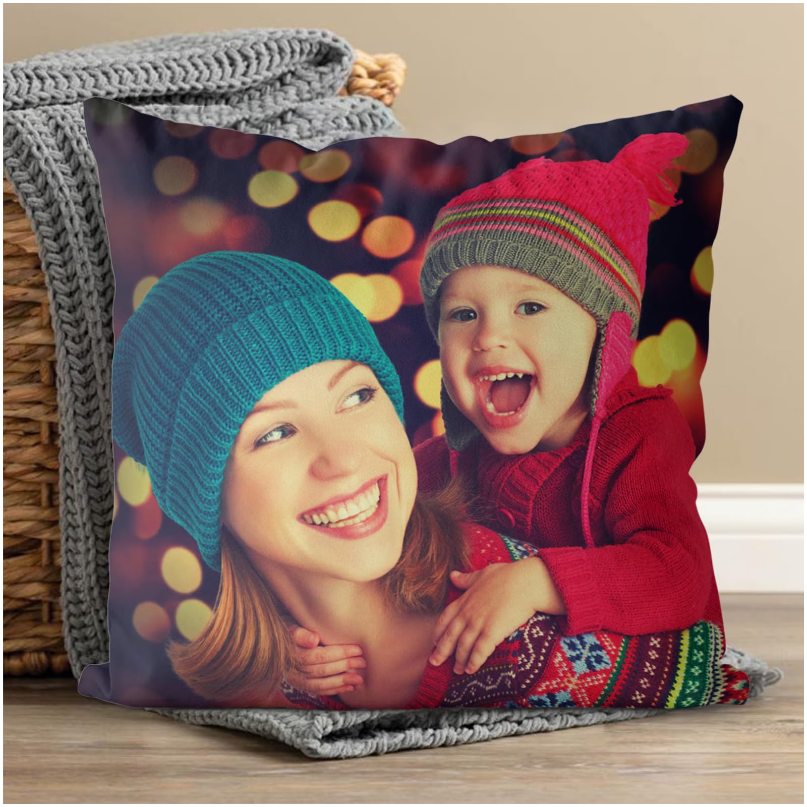 Custom Pillow, Personalised Cushions with Photo,Add Your Text or Picture Face Design on Pillow,Personalised gifts for Birthday, Couple, Parents, Friends,Anniversaries,Photo Cushions Personalised (E)