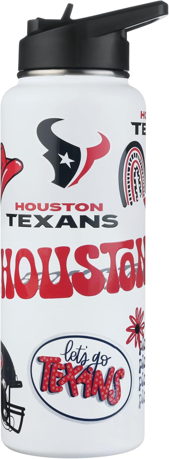 The Memory Company Officially Licensed NFL 34oz Water Bottle - Premium Stainless Steel Double-Wall Insulated, Leakproof Design