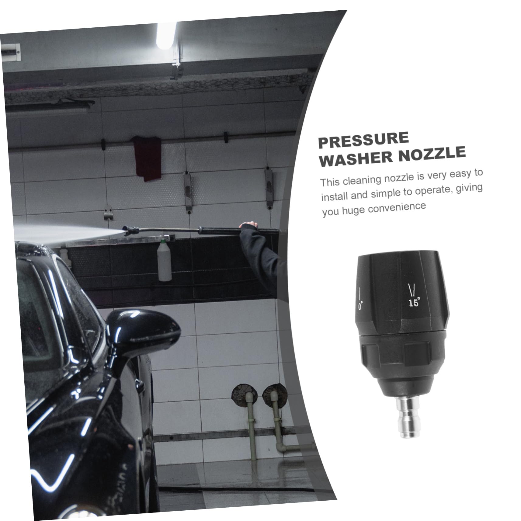 Happyyami 4 Piezas Boquilla De Lavado De Alta Presión Equipo Boquilla para Lavadoras De Autos Boquilla De Lavado a Presión Drenar Turbo Boquillas Convenientes Rápido Rociar El Plastico Black
