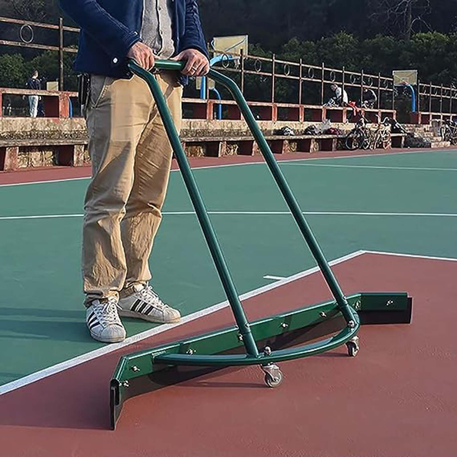 Flexible Long Handle Floor Squeegee Water Remover, Heavy Duty Rolling Water Pusher for Ball Court/Shopping Malls, Professional Squeegees for Tile/Wood/Metal Floor