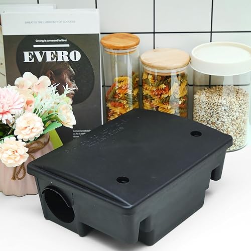 Miniatura 7 de Estación de cebo para ratas Qualirey, paquete de 36 cajas, trampas para roedores al aire libre con llave, trampa para ratones con cebo para