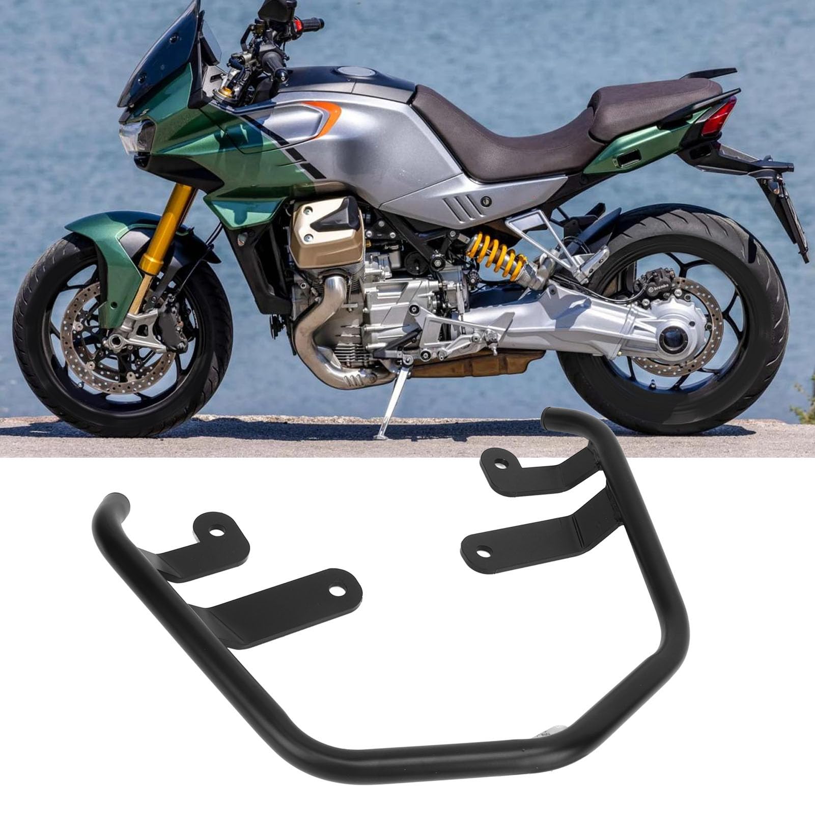 Akozon Motorrad-Rücksitz-Sozius-Haltegriffe, Griff, Armlehnenverkleidung, 19 Mm Stabile Unterstützung für Moto Guzzi V100 Mandello 2022 Bis 2024