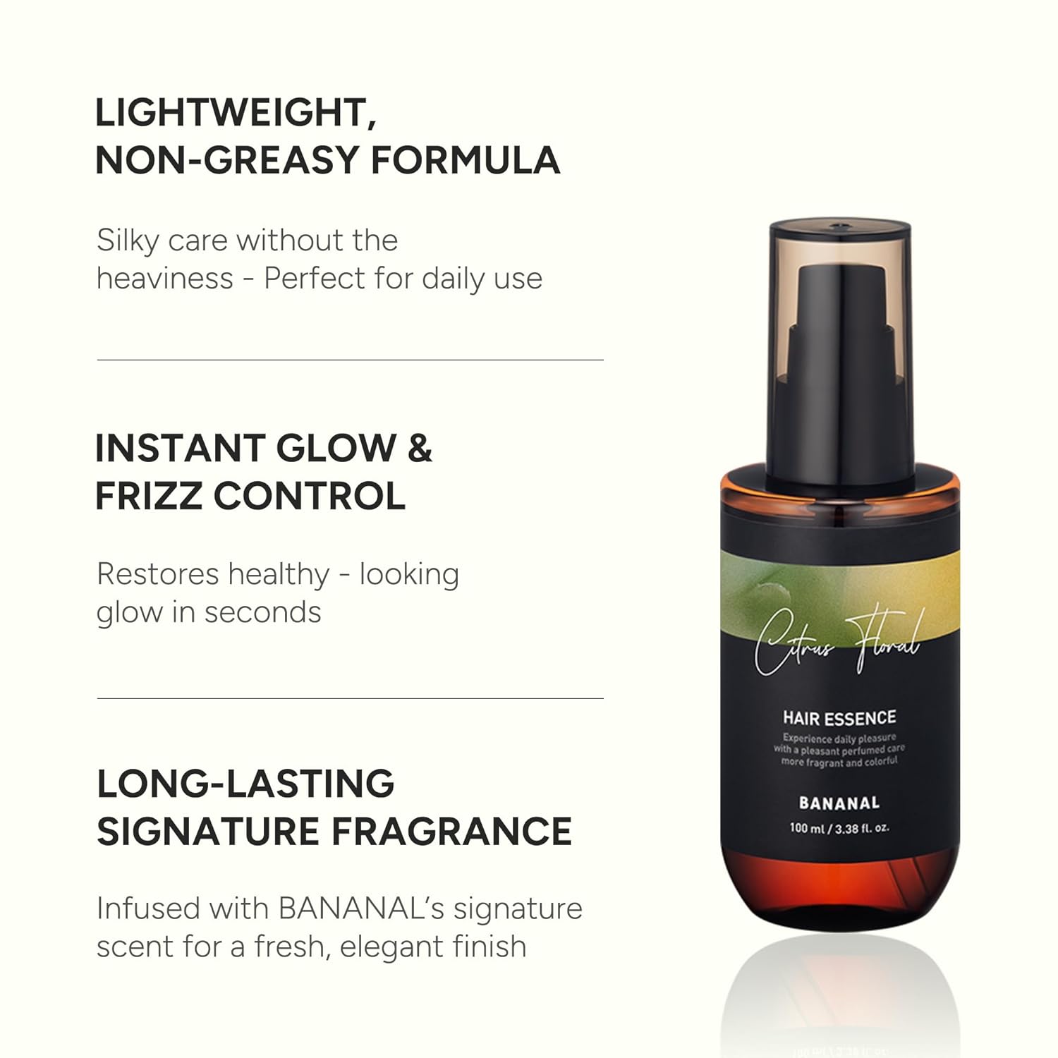 2-in-1 Korean Hair Perfume Oil & Serum with Morrocan Argan Oil & 12 Amino Acids for Dry, Damaged, Glass Hair Shine & Frizz-Control – Paraben & Alcohol-Free – Citrus Floral – 100ml / 3.38 fl oz - Image 2