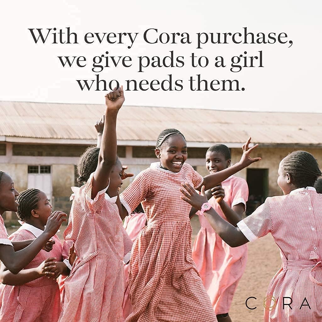 Cora Ultra Thin Organic Cotton Topsheet Women's Panty Liners | Breathable Thin Period Pads for Leak Protection | 3X More Absorbent | Unscented, Light Absorbency (42 Count) : Clothing, Shoes & Jewelry