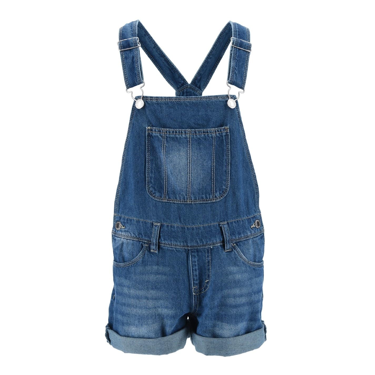 Levi's Kids Girls Low Down Railroad Stripe Shortall Dark Blue, Denim 12 Years