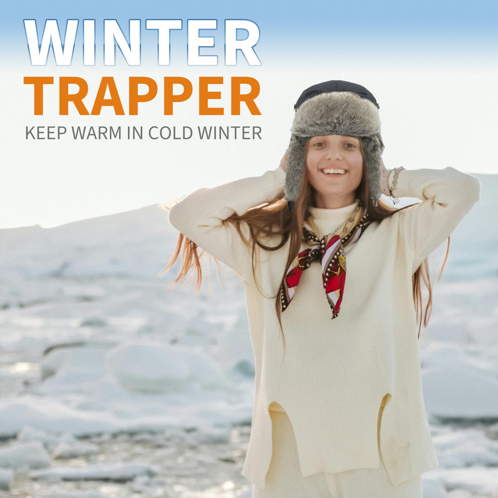 Unisex Fliegermütze Rib Bomber Aviator Pilot Hat Faux Fellmütze Winter Russische Mütze Herren Bomber Hut Fliegermütze Erwachsenen Wintermütze Ohrenschützer