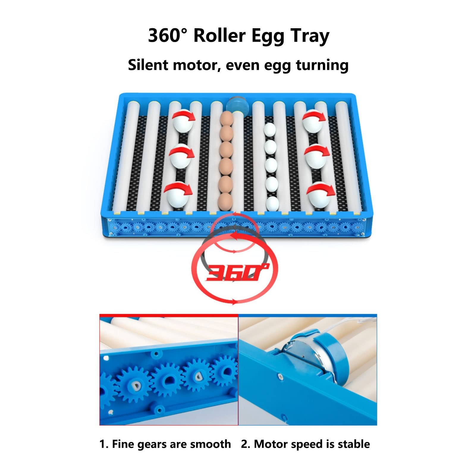 Incubadora Automática De Huevos con Volteo, Criadora De Pollitos Totalmente Automática, Máquina Incubadora Ajustable para Incubar Huevos De Pavo, Ganso Y Codorniz.,128 Pieces