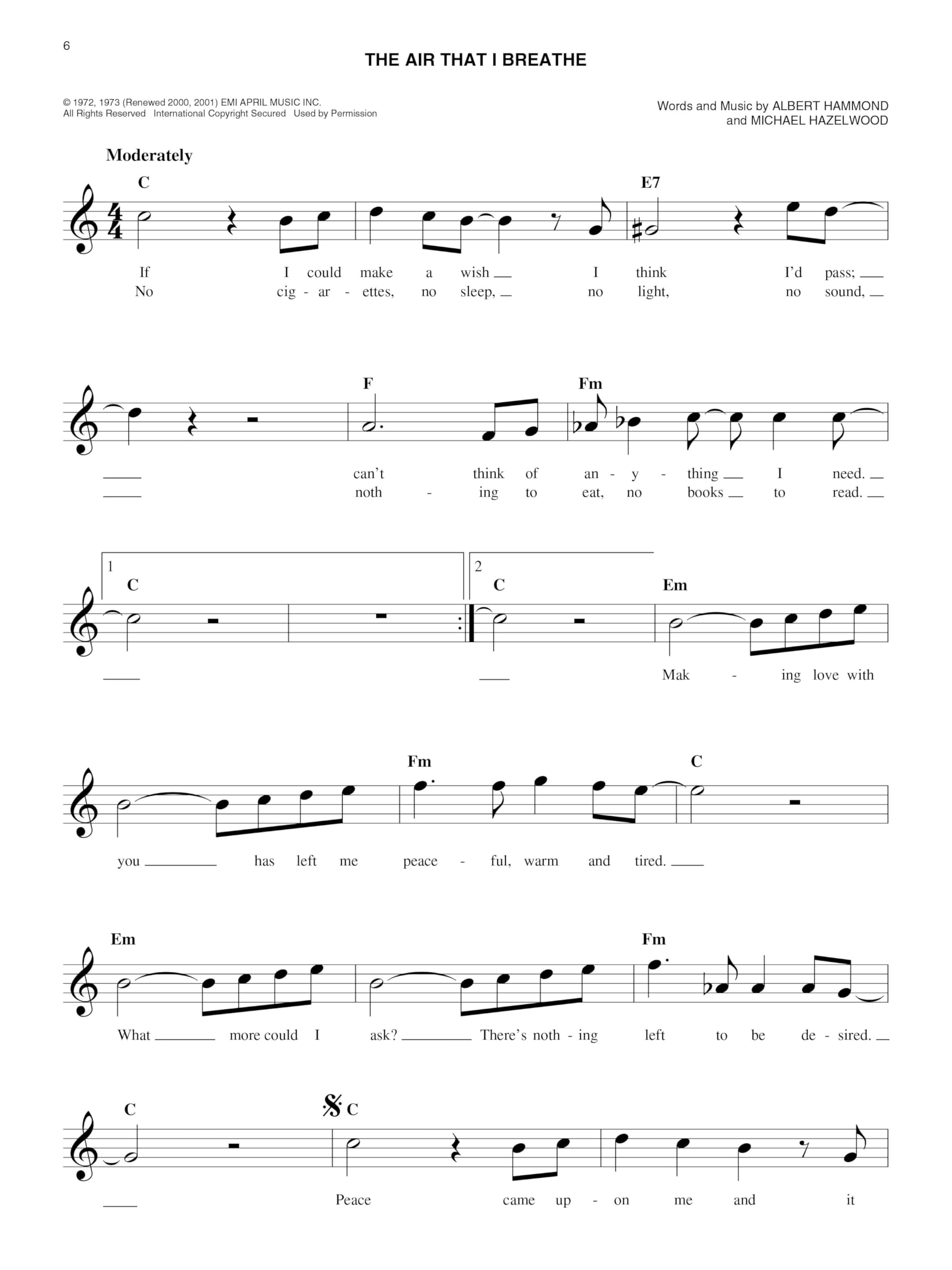 The easy seventies fake book - melodie, paroles et accords: Melody, Lyrics and simplified Chords 100 songs in the key of "C", '70s