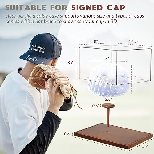 Miniatura 52 de JupDec Estuche de exhibición de pelotas de golf de acrílico transparente con base de madera y camiseta, caja de almacenamiento transparente