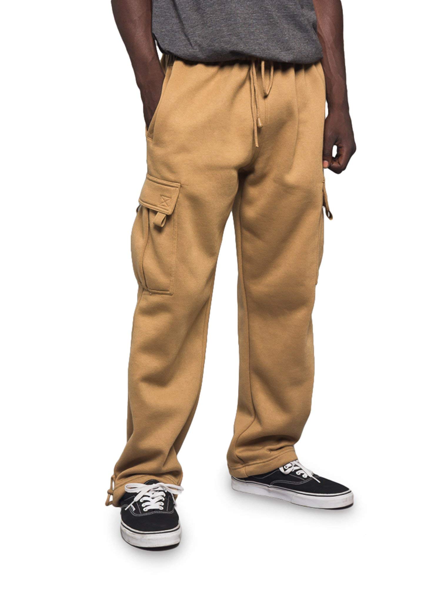 G-Style USAMen's Solid Fleece Heavyweight Cargo Pants