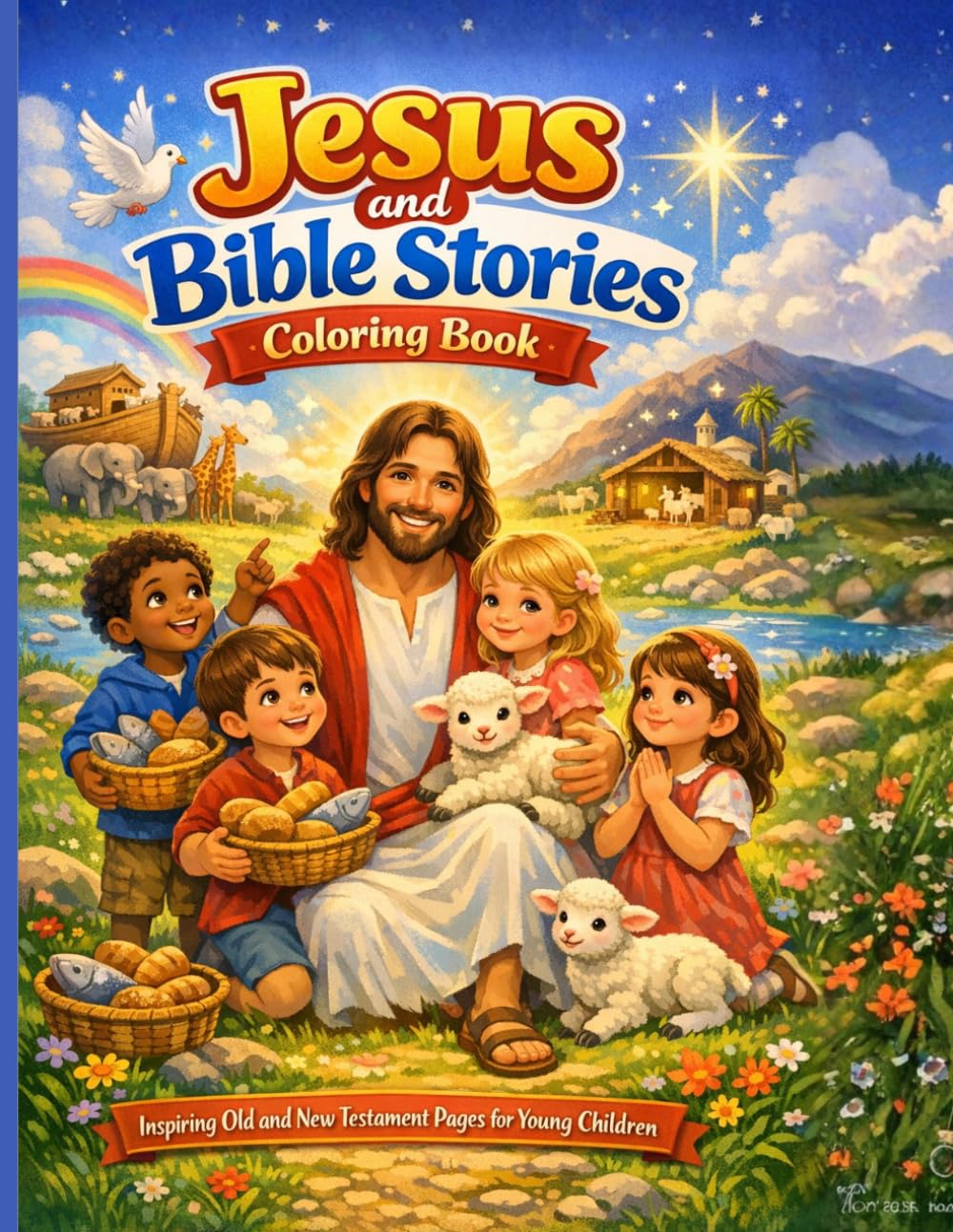 Jesus and Bible Stories Coloring Book: Inspiring Old and New Testament Pages for Young Children