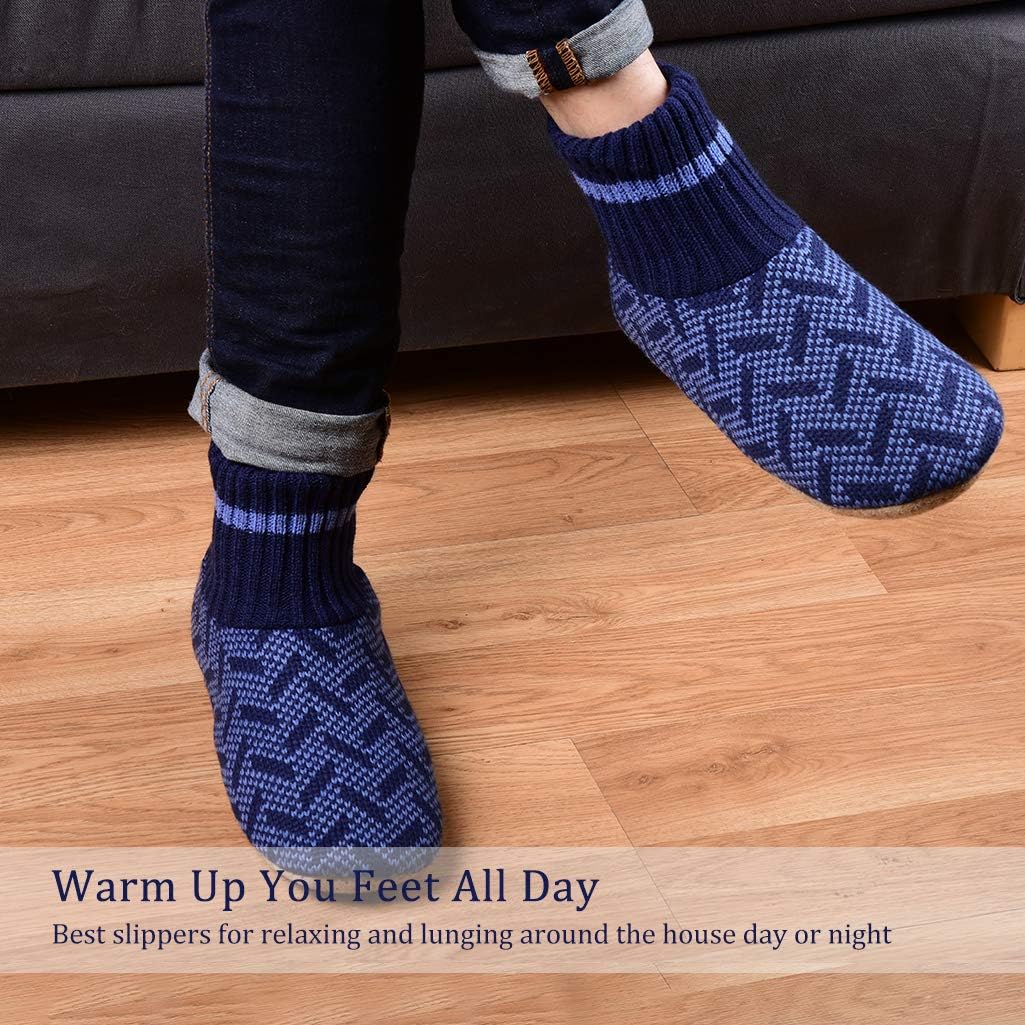 Panda Bros Slipper Socks Soft Cozy Thick House Indoor Boot Sock Shoes with Anti-Skid Bottom Soles for Men's - Image 7