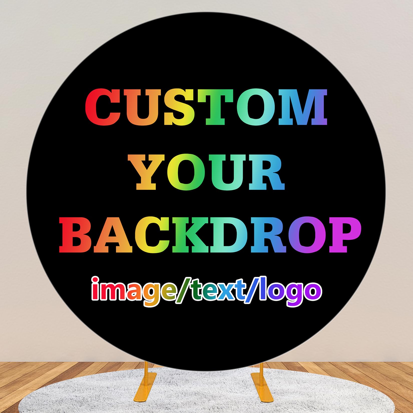 200cm Individueller runder Hintergrund, personalisierte Bogenkreisabdeckung, individualisieren Sie Ihre Fotokabine, geeignet für Babyparty, Geburtstag, Hochzeit, Party, Dekoration | Personalisierter Fotohintergrund für Babyparty, Geburtstag, Hochzeit, Par