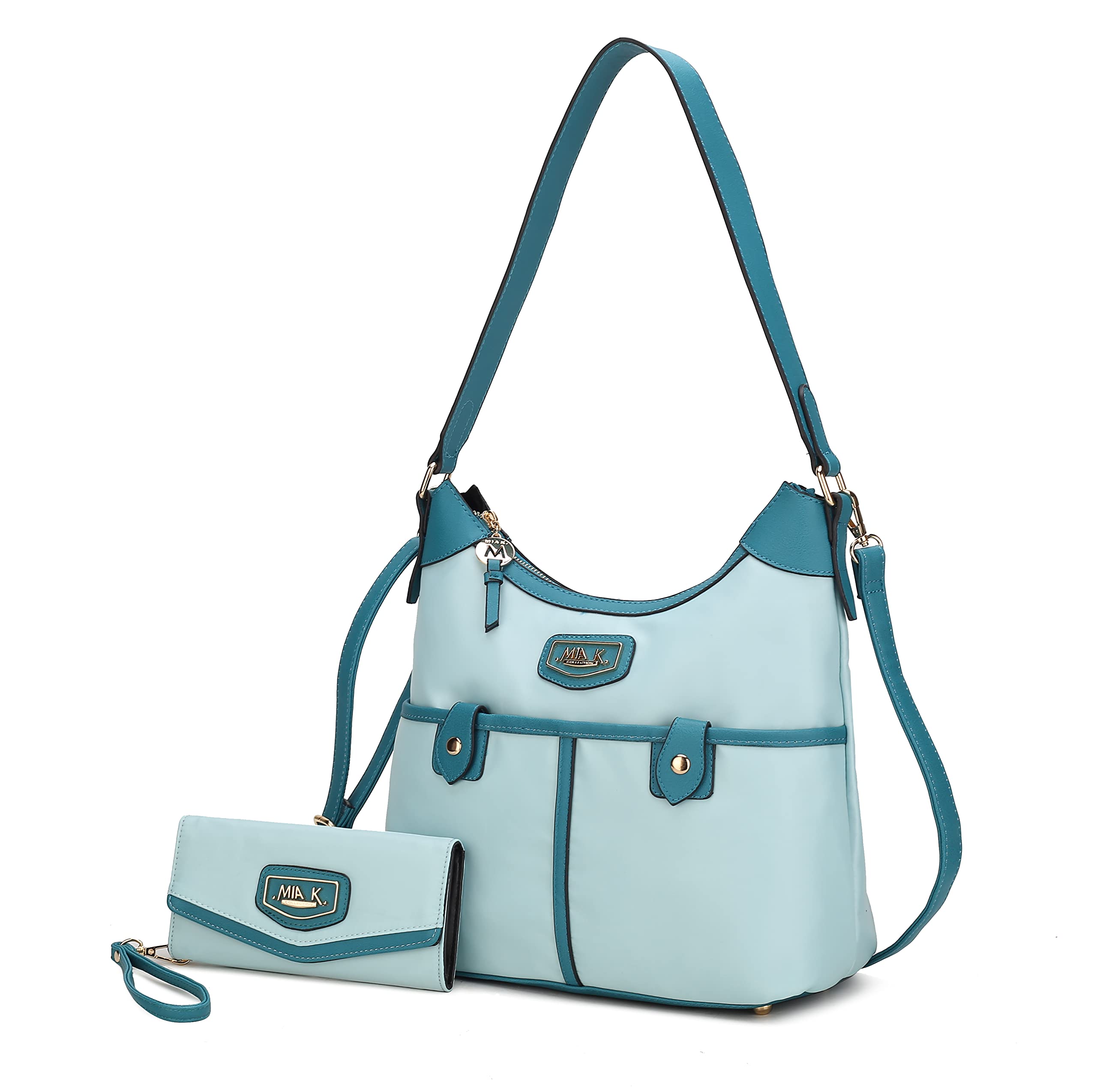 MKF Collection Shoulder Bag for Women, Nylon Handbag Purse, Top-Handle Hobo Bag And Wallet