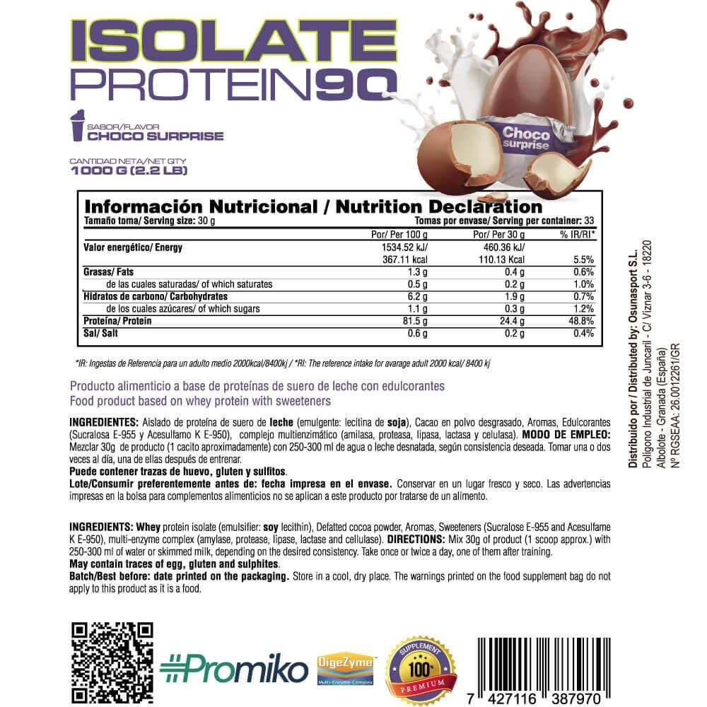 MASmusculo - Proteína Isolate 90 CFM - 1 Kg - Proteína Suero de Leche - Mayor Pureza - para Bajar de Peso - Batido para Ganar Masa Muscular - Recuperación Muscular - Sabor Huevo de Chocolate