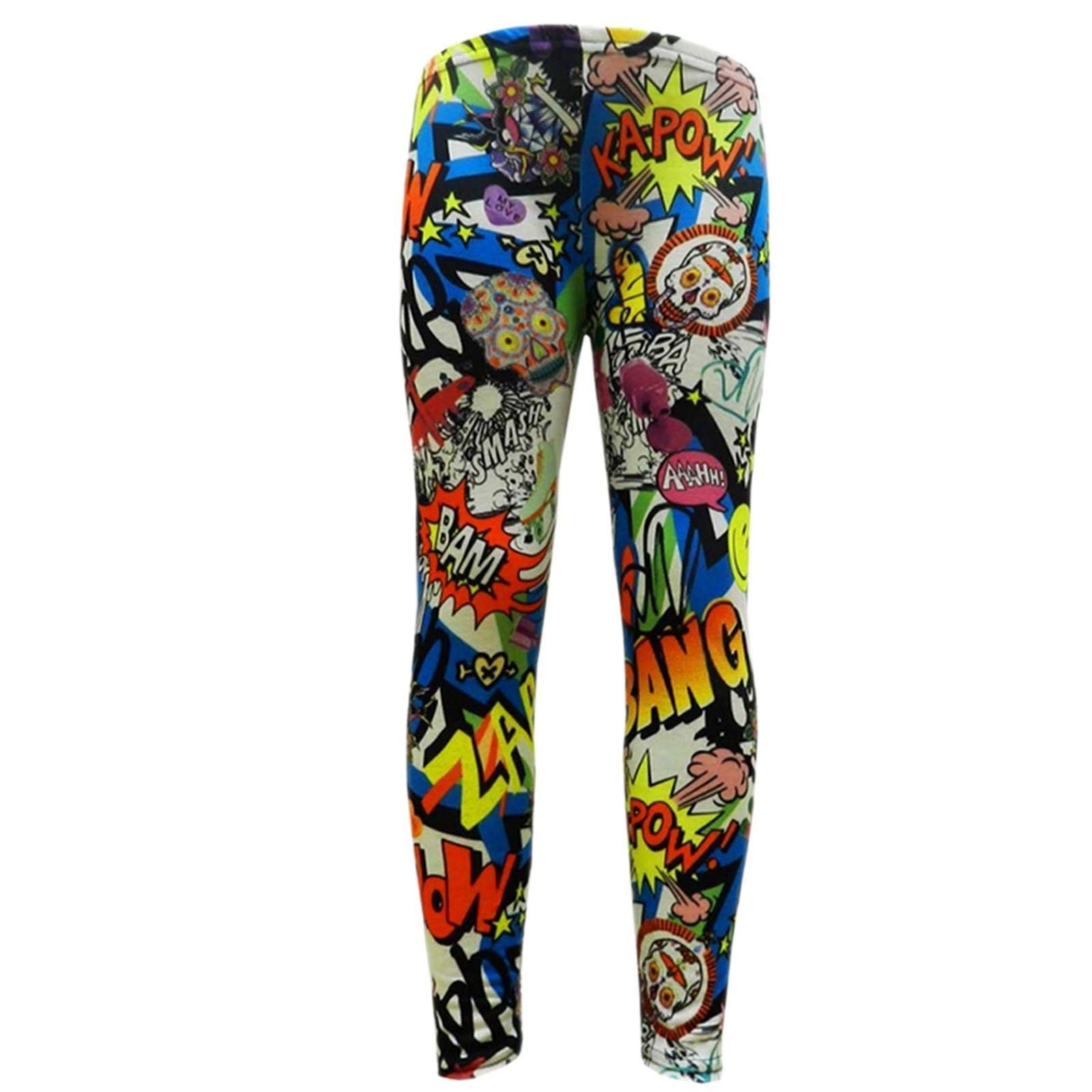 A2z 4 Kids Girls Comic Book Print Trouser Bottom - Legging Comic 13