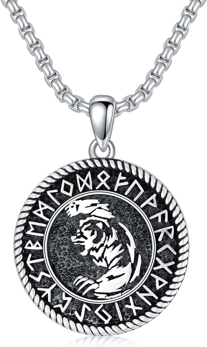Men's Necklaces 925 Sterling Silver Viking/Animal Pendant Viking/Animal Jewelry for Men Women