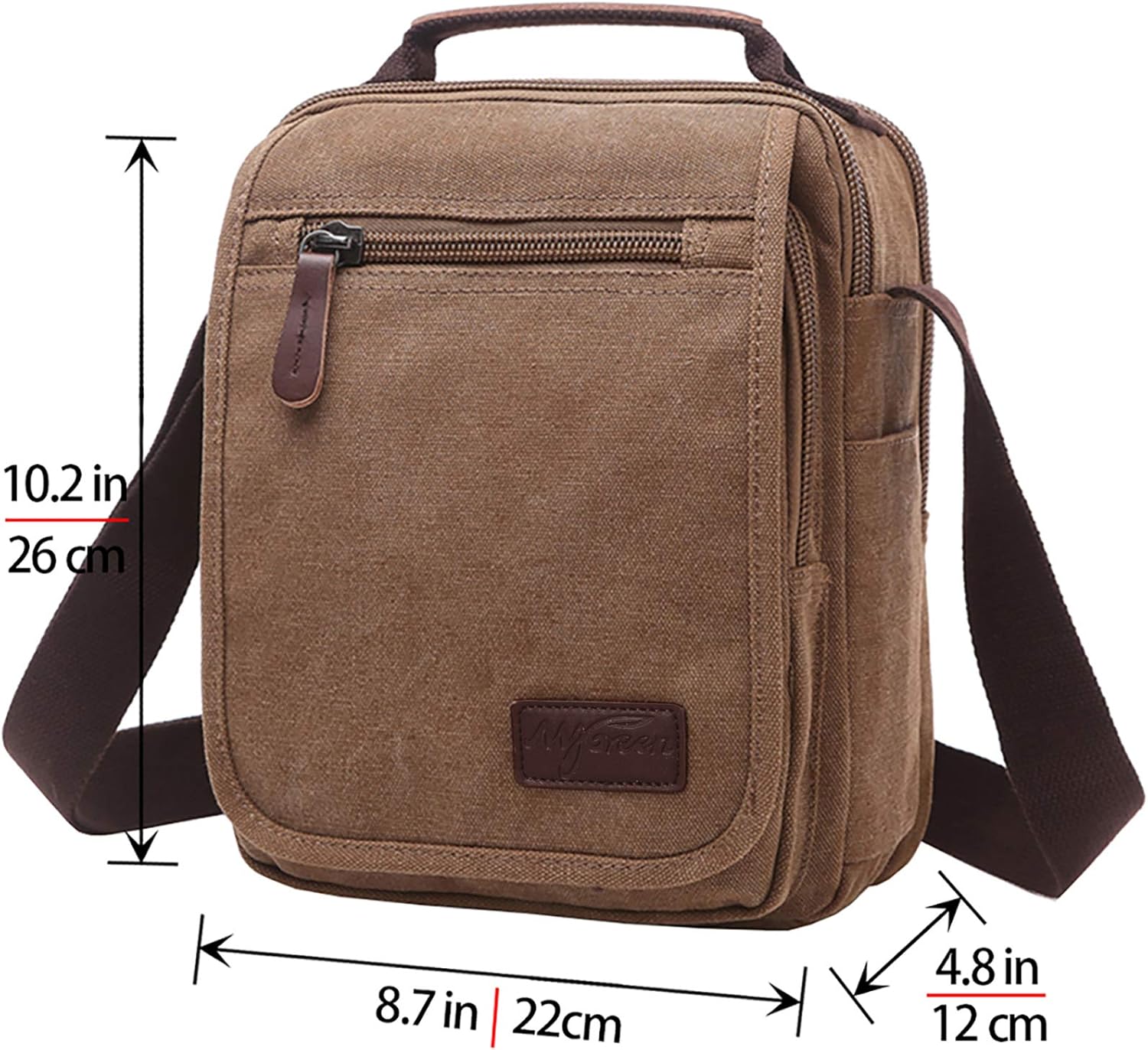 mygreen Small Canvas Crossbody Shoulder Bag Messenger Bag Work Bag | Work Bag - Image 3