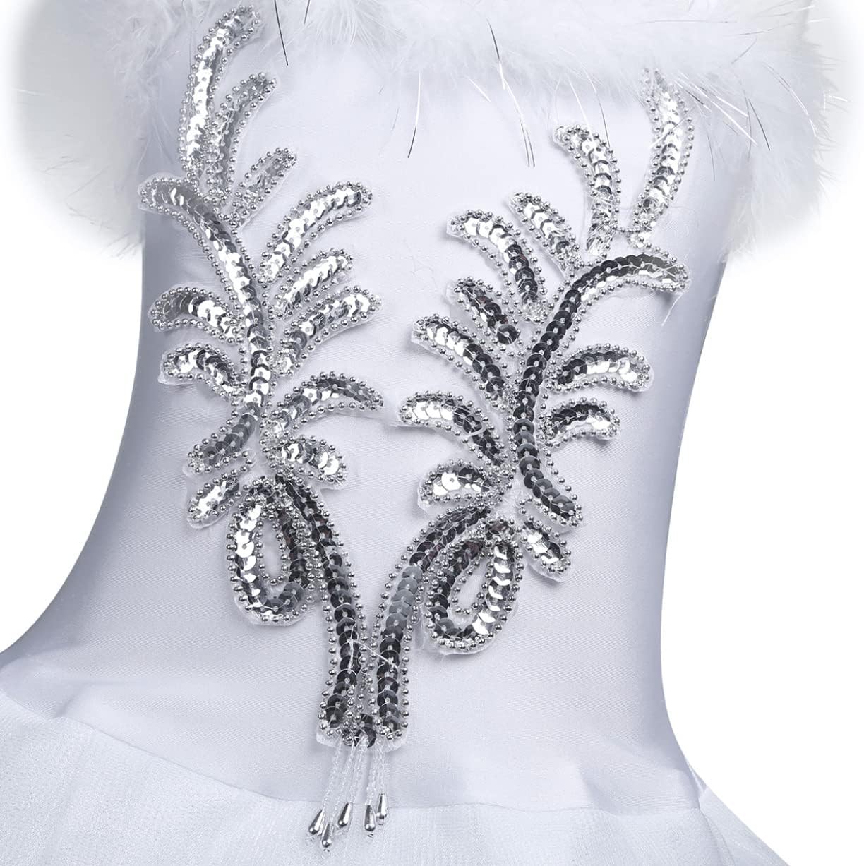 Hularka Kids Girl Swan Lake Costume Ballerina Ballet Dance Leotard Tutu Dress with Fingerless Long Gloves Hair Clip set